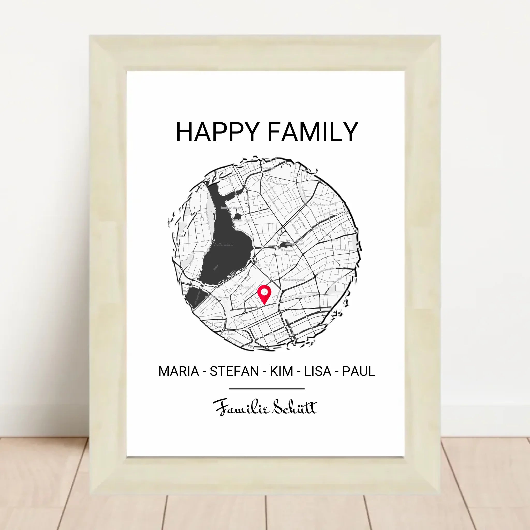 Personalisiertes Geschenk Familie Einzug in neue Wohnung Stadtkarte Poster - Cantty