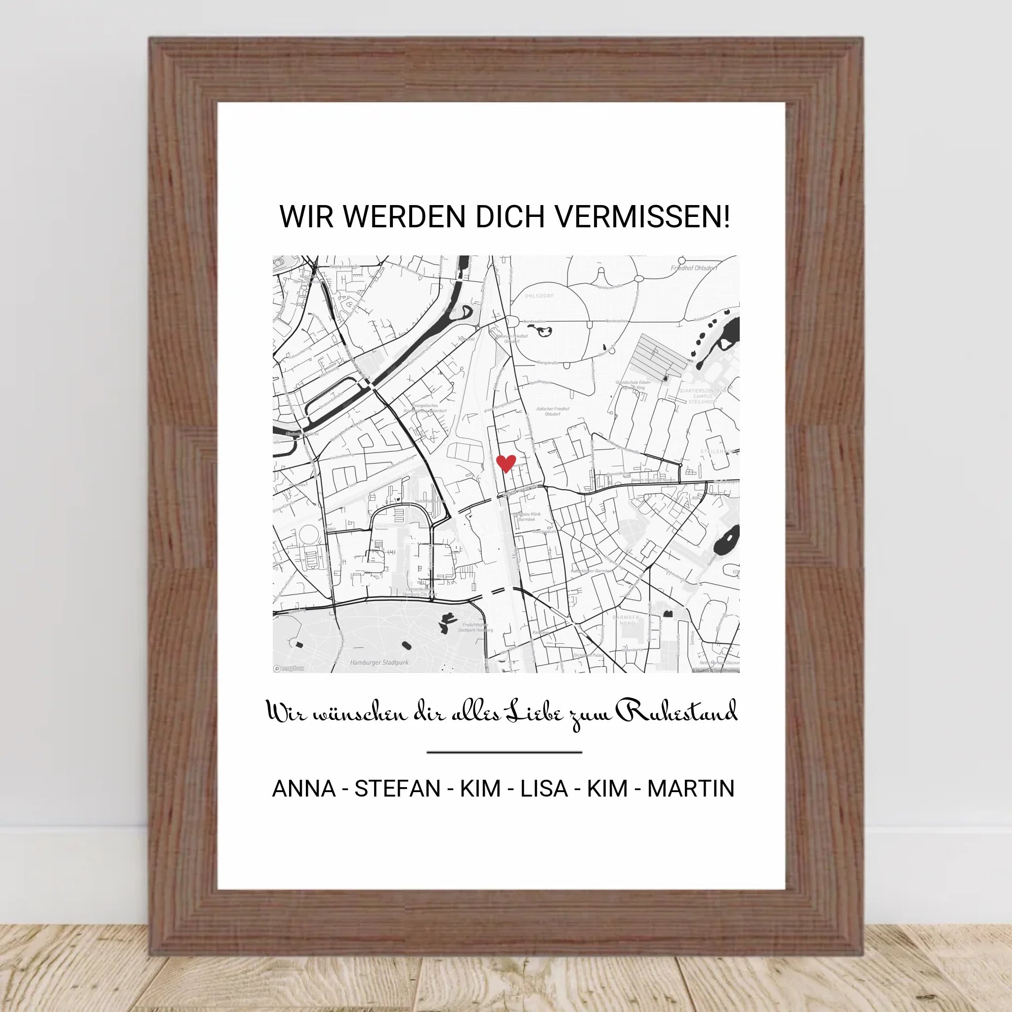 Kollege Abschiedsgeschenk Ruhestand Stadtkarte Gruppengeschenk - Cantty