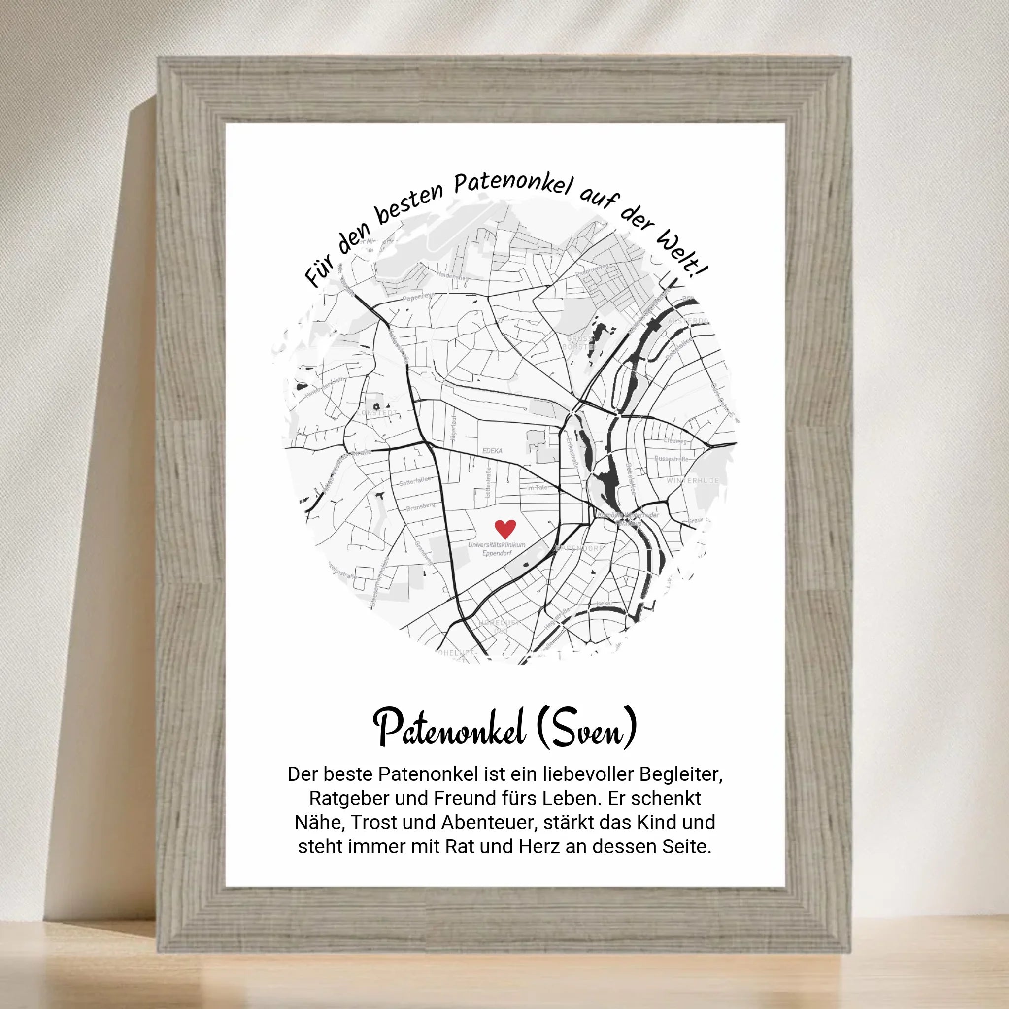 Weihnachtsgeschenk für den Patenonkel Poster Stadtkarte - Cantty