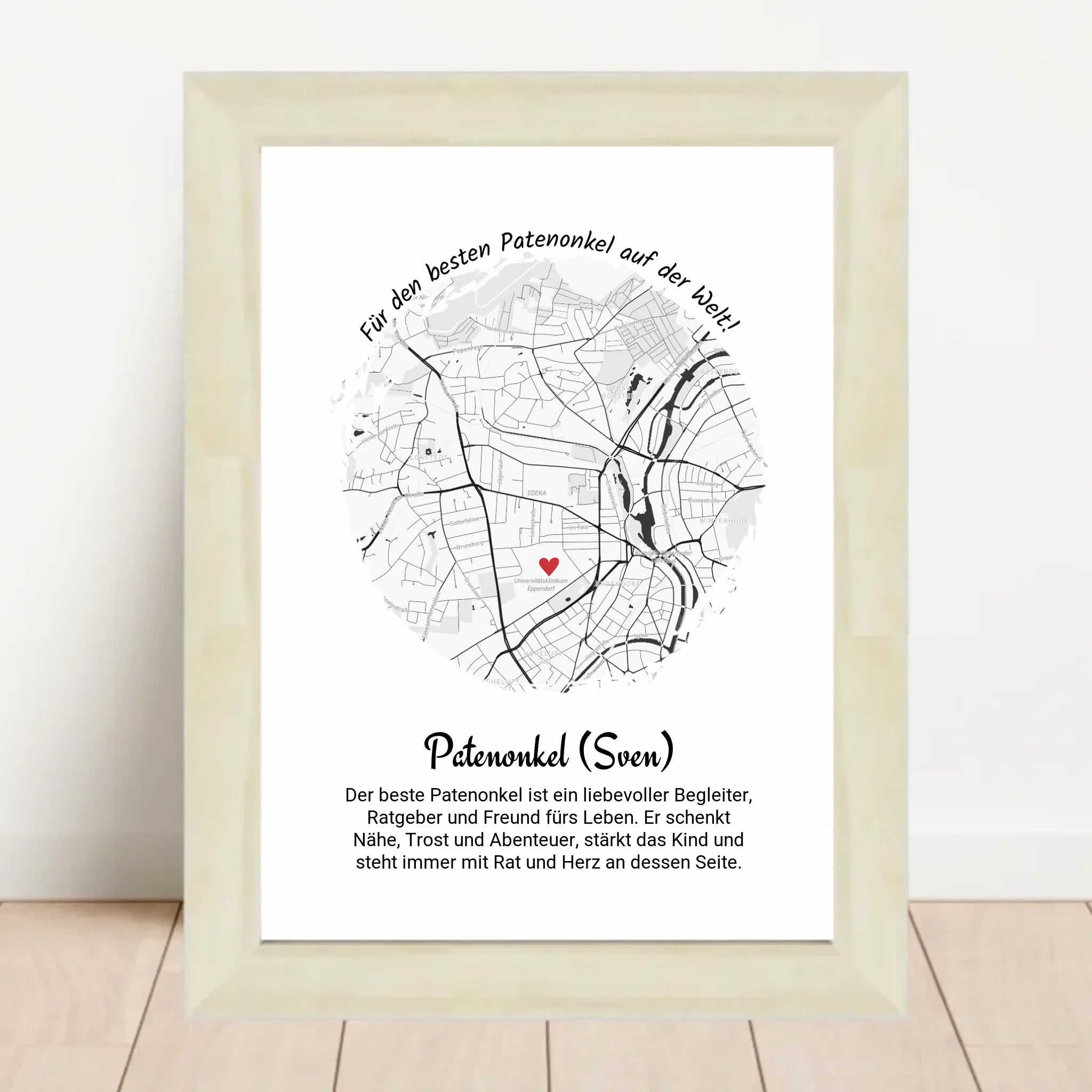 Weihnachtsgeschenk für den Patenonkel Poster Stadtkarte - Cantty