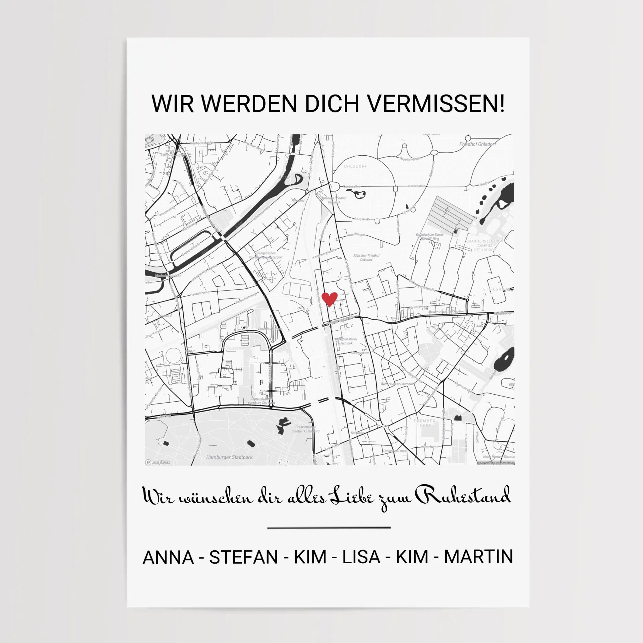 Kollege Abschiedsgeschenk Ruhestand Stadtkarte Gruppengeschenk - Cantty