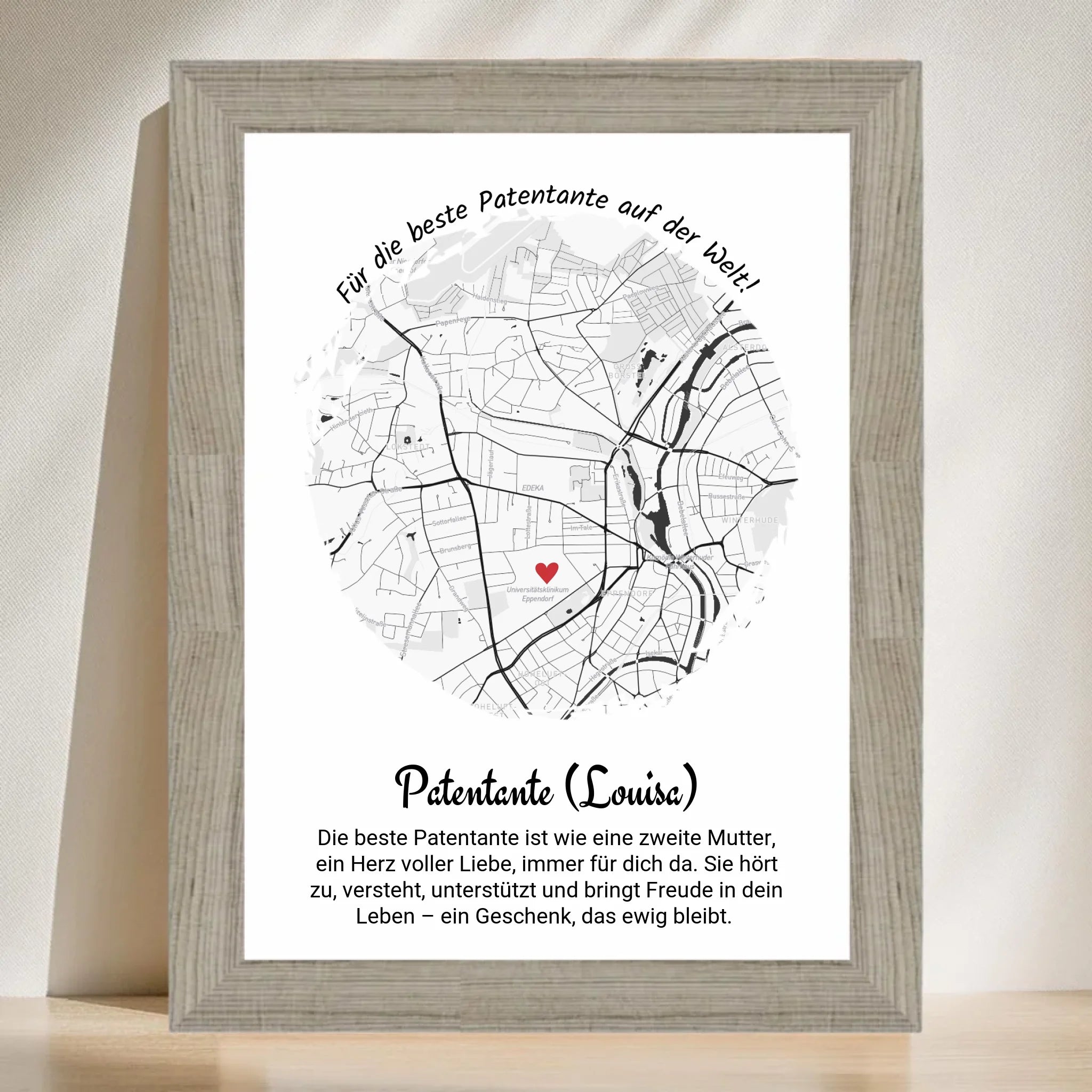 Weihnachtsgeschenk für die Patentante Stadtkarte Poster - Cantty