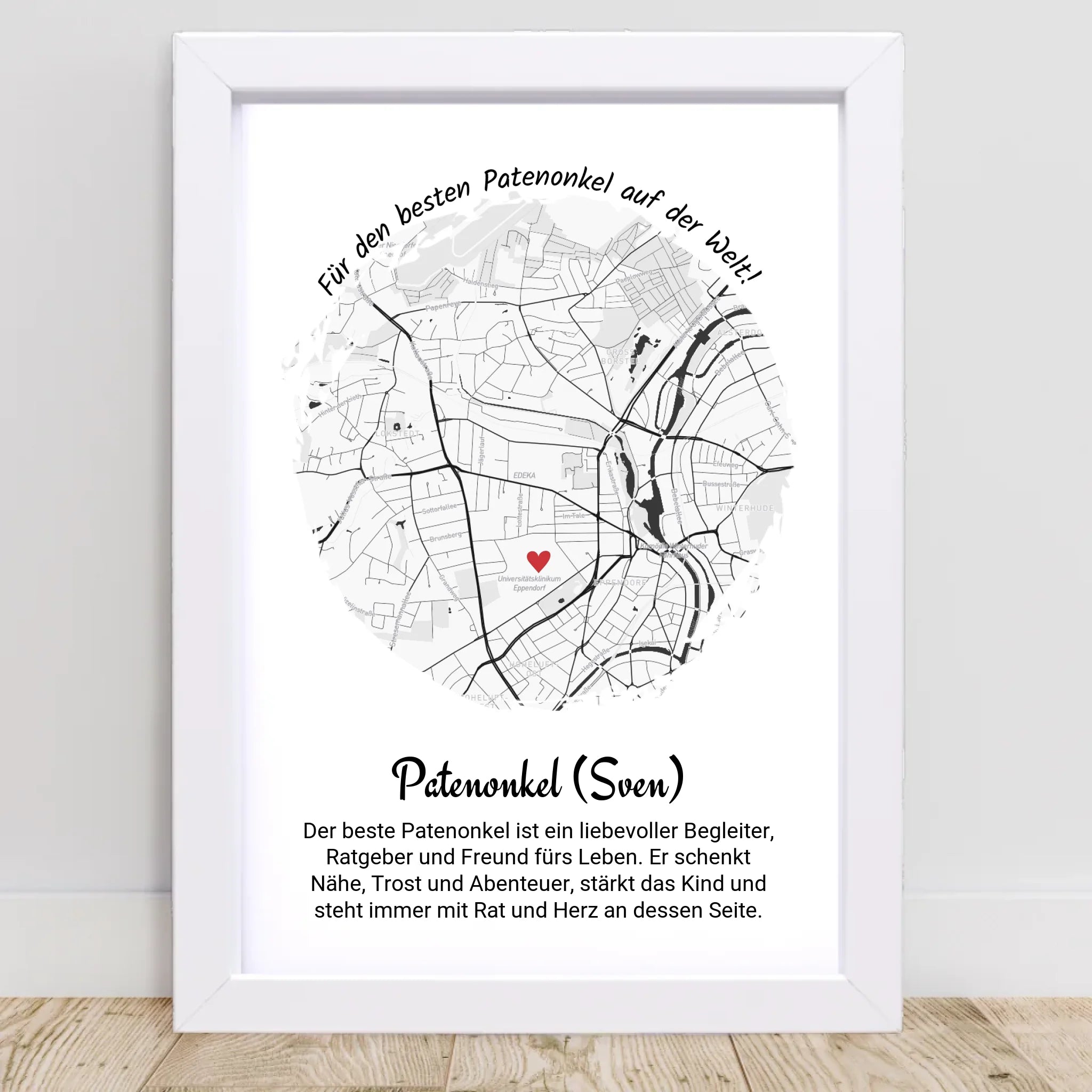 Weihnachtsgeschenk für den Patenonkel Poster Stadtkarte - Cantty