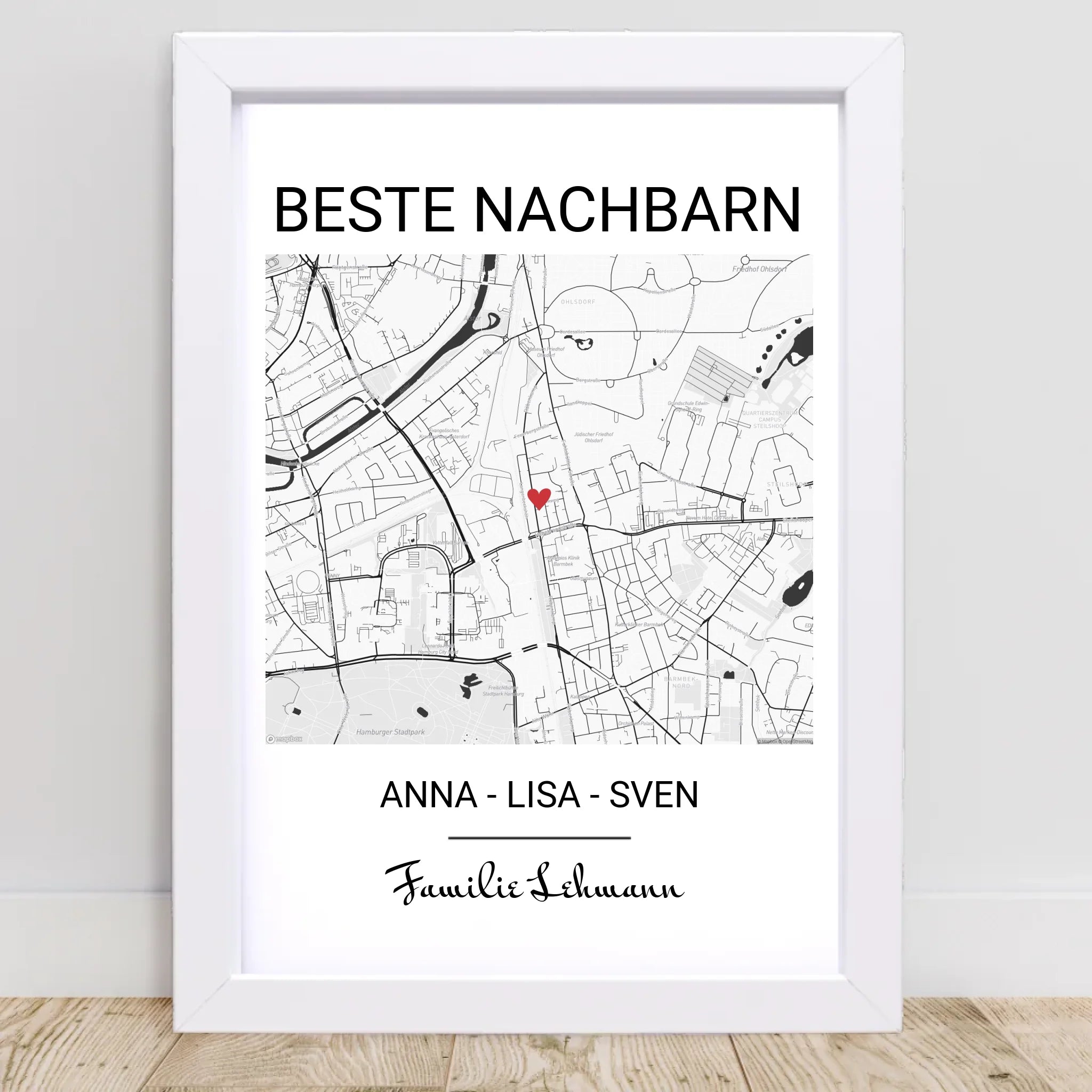 Geschenk für Nachbarn Stadtkarte Poster - Cantty