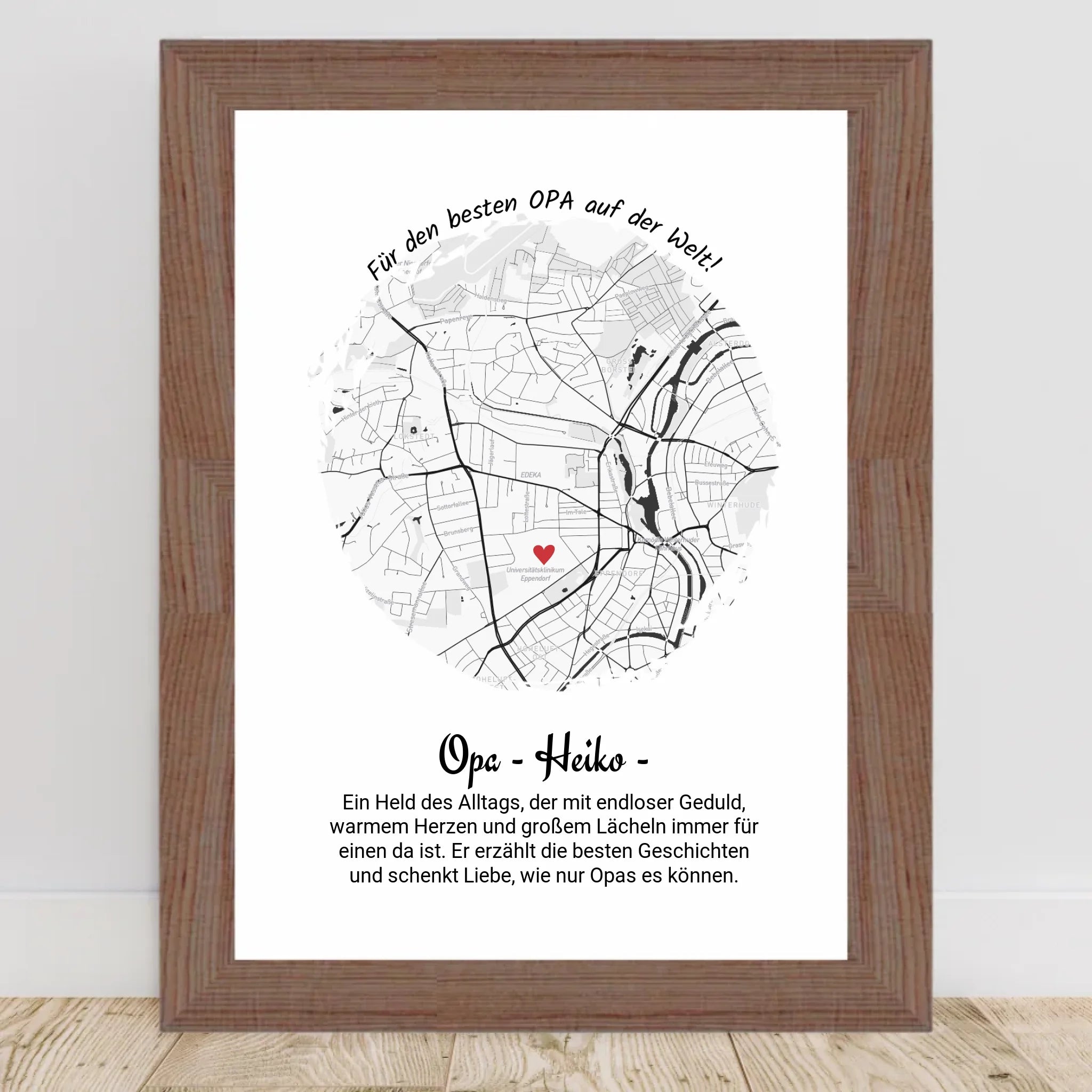 Personalisiertes Geschenk für Opa Poster Stadtkarte zum Geburtstag, Weihnachten & Vatertag - Cantty