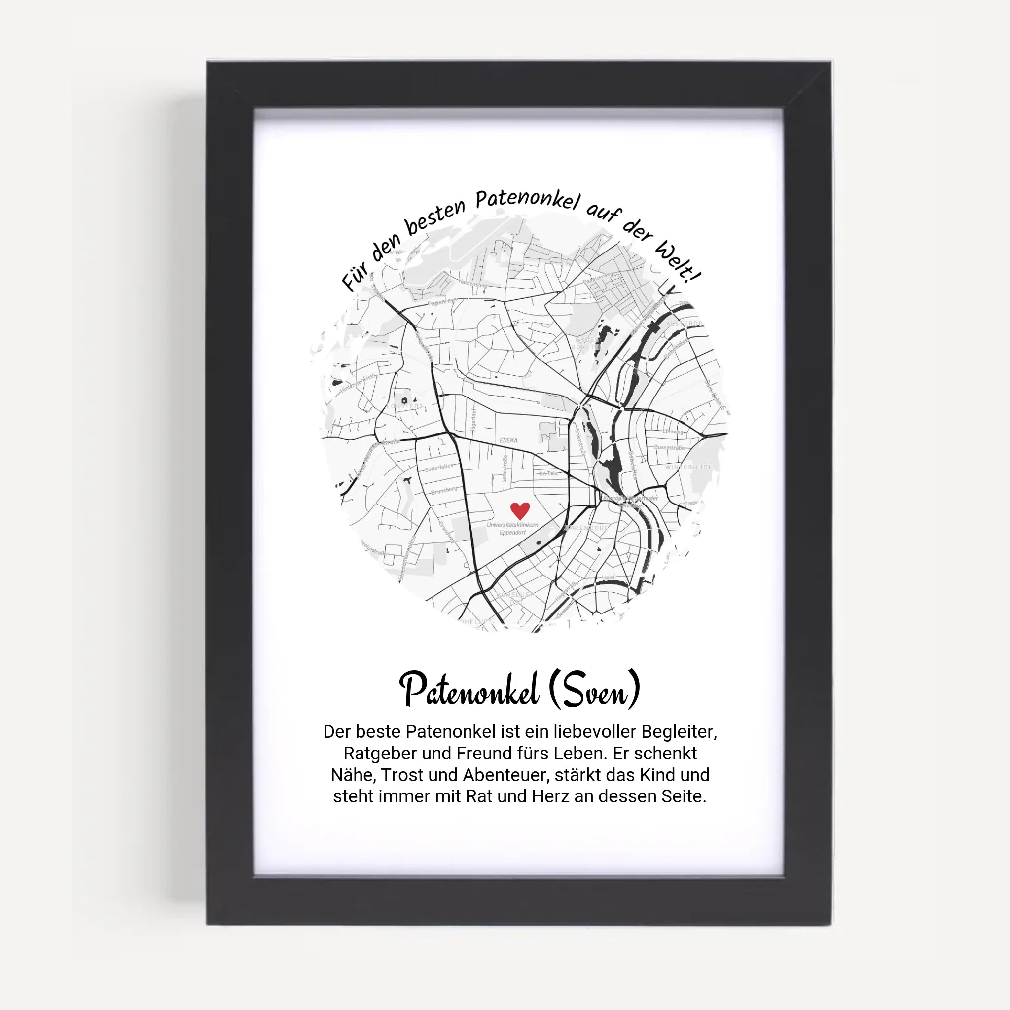 Weihnachtsgeschenk für den Patenonkel Poster Stadtkarte - Cantty