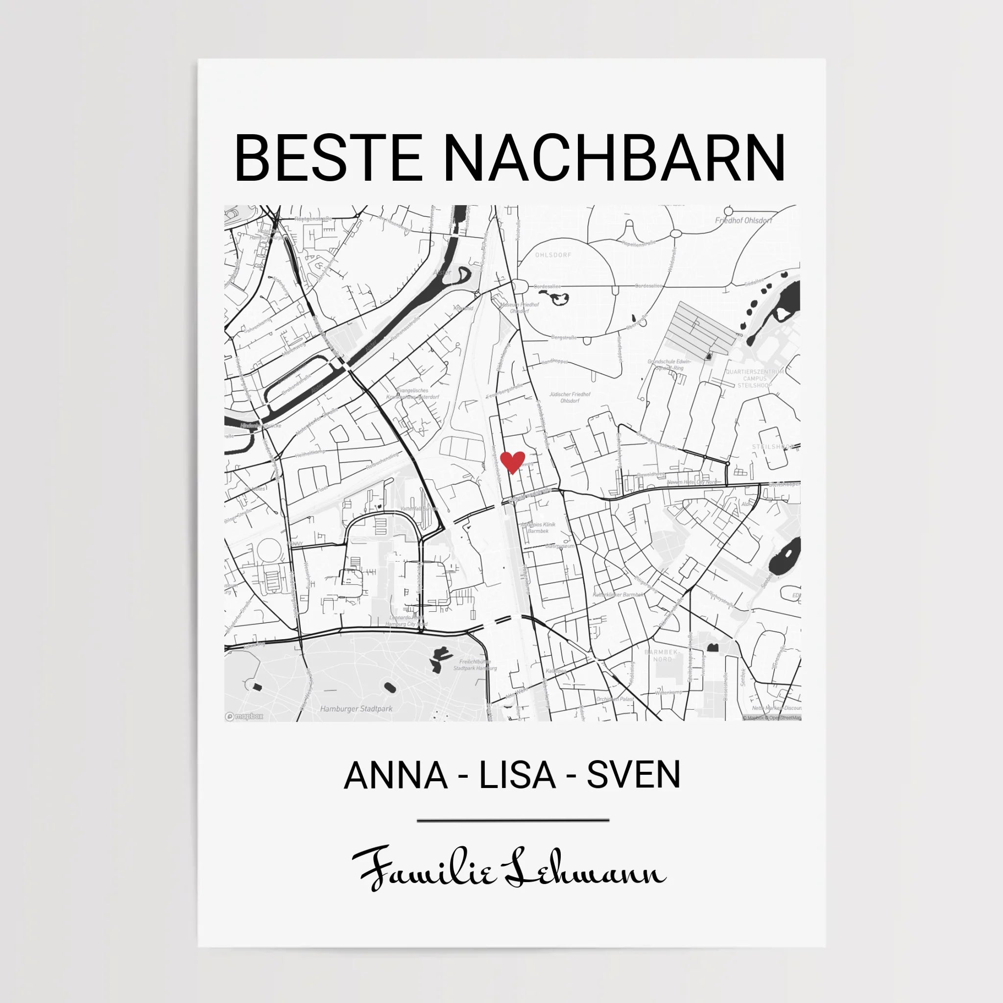 Geschenk für Nachbarn Stadtkarte Poster - Cantty