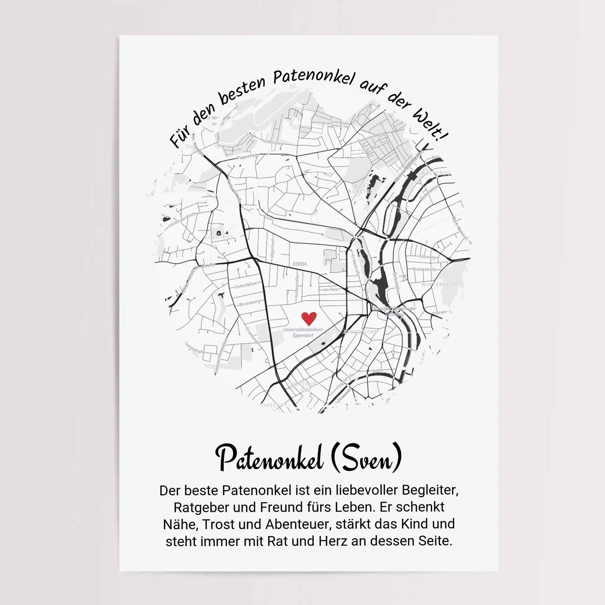 Weihnachtsgeschenk für den Patenonkel Poster Stadtkarte - Cantty