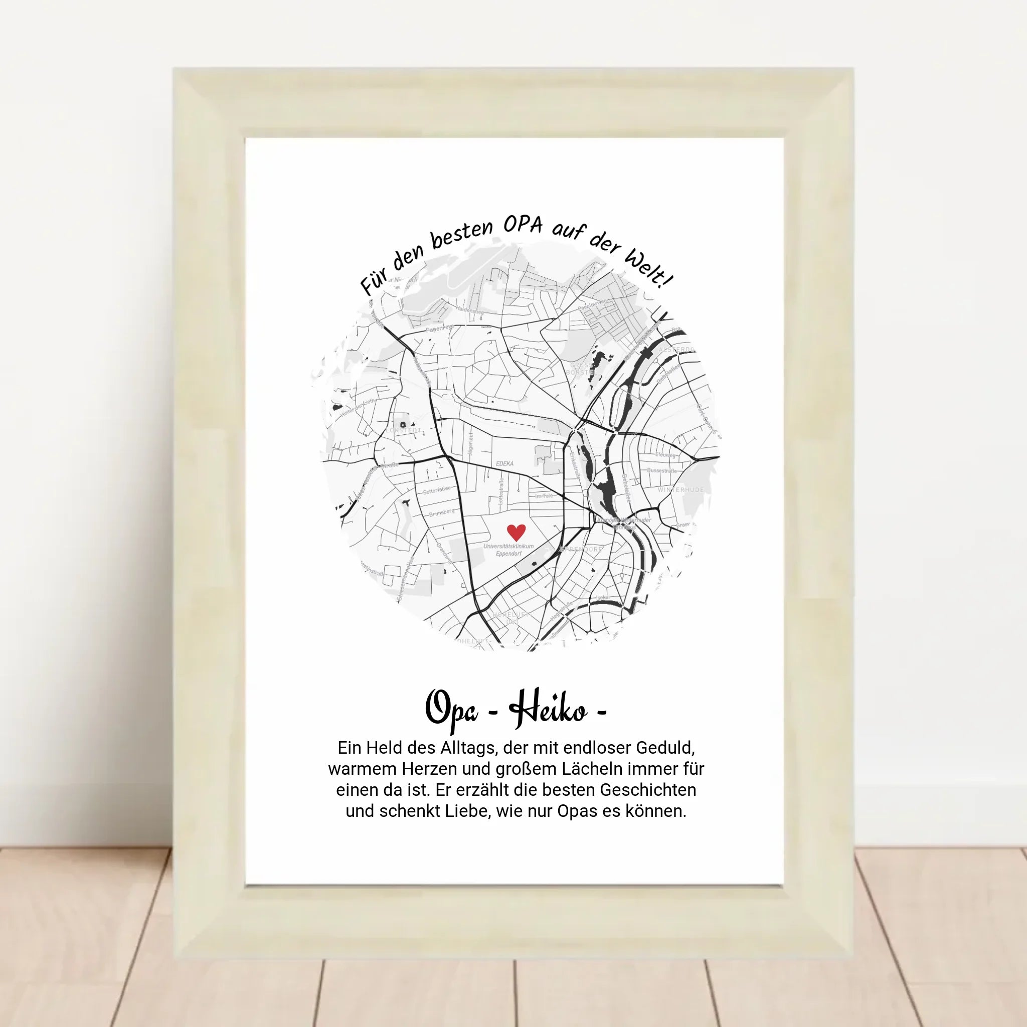Personalisiertes Geschenk für Opa Poster Stadtkarte zum Geburtstag, Weihnachten & Vatertag - Cantty