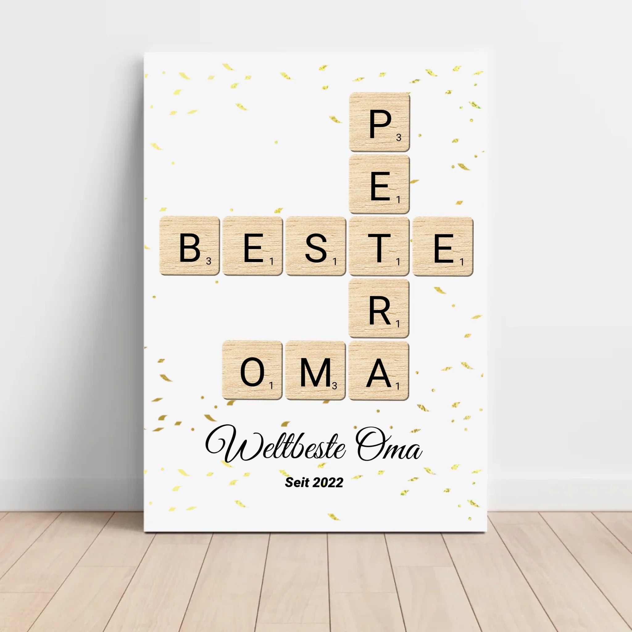 Geschenk für Oma Scrabble Wort Poster personalisierbar - Cantty