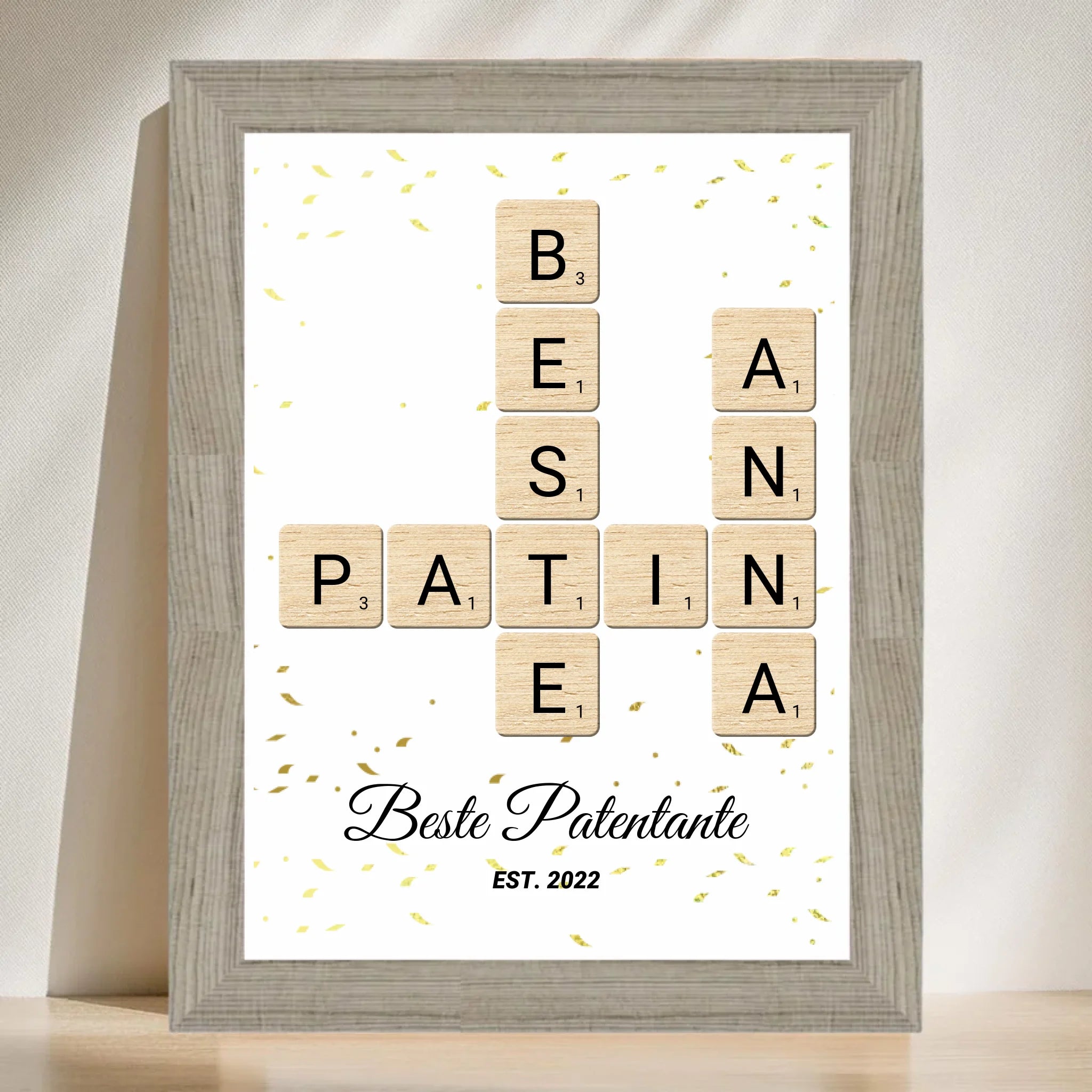 Geschenk für Patentante Wort Poster personalisierbar - Cantty