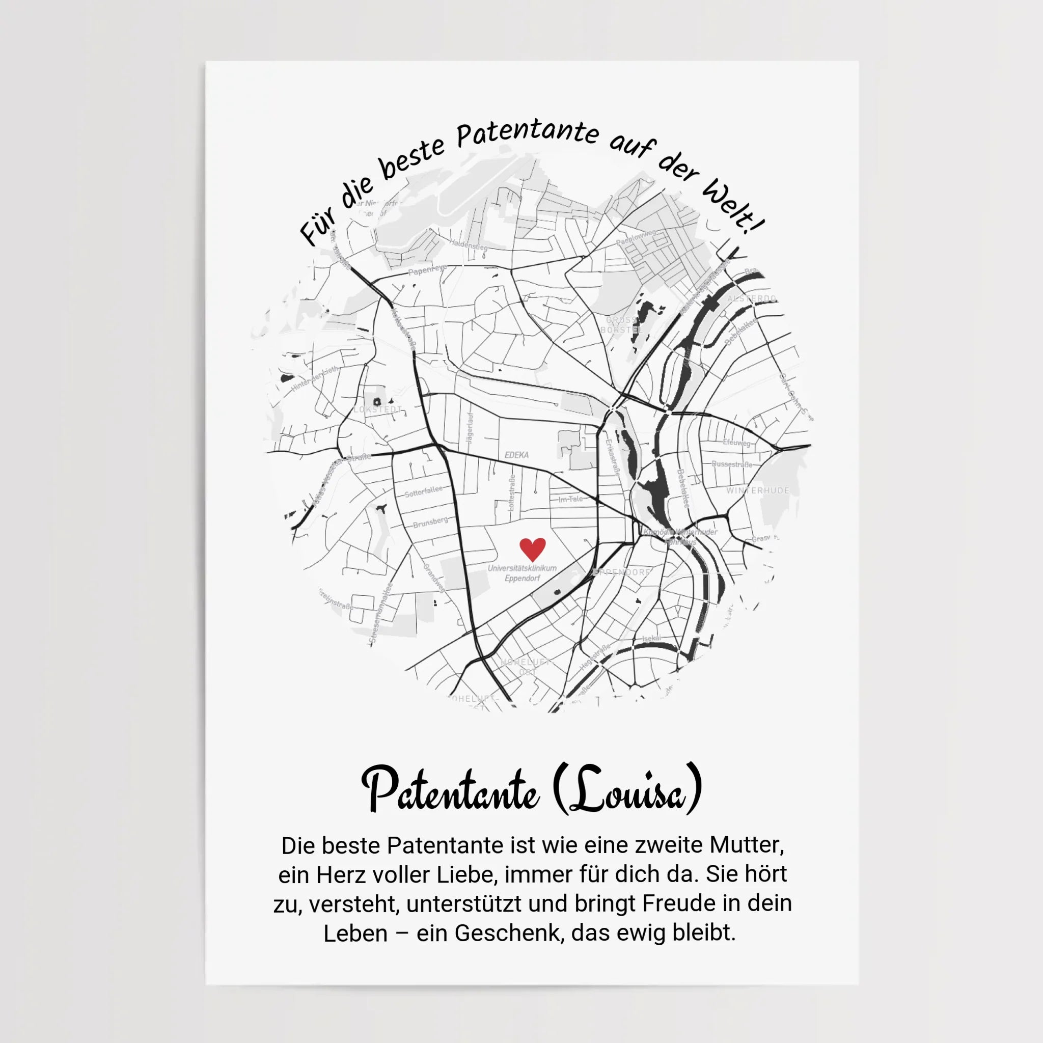 Weihnachtsgeschenk für die Patentante Stadtkarte Poster - Cantty