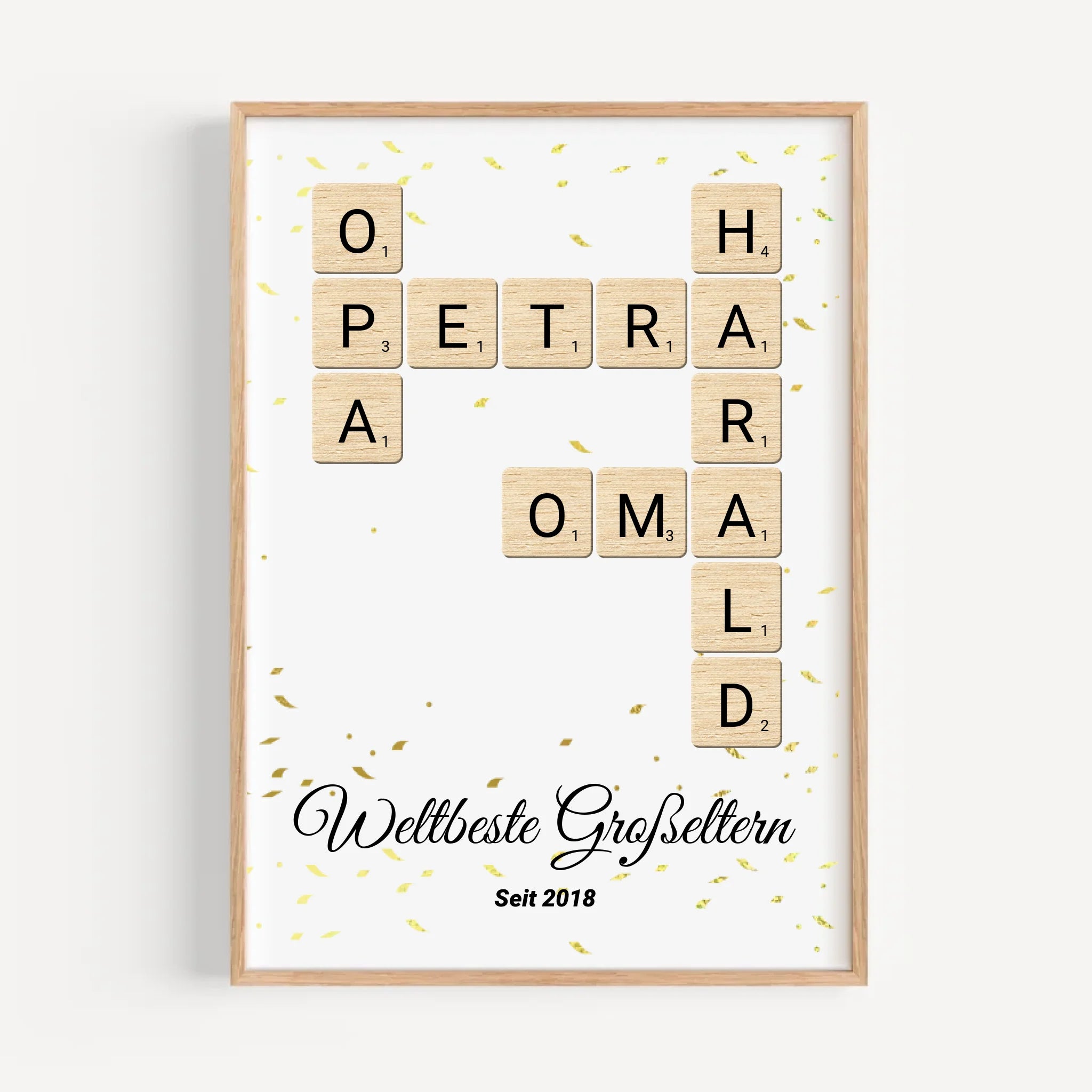 Weihnachtsgeschenk für Großeltern Scrabble Wort Poster personalisierbar - Cantty