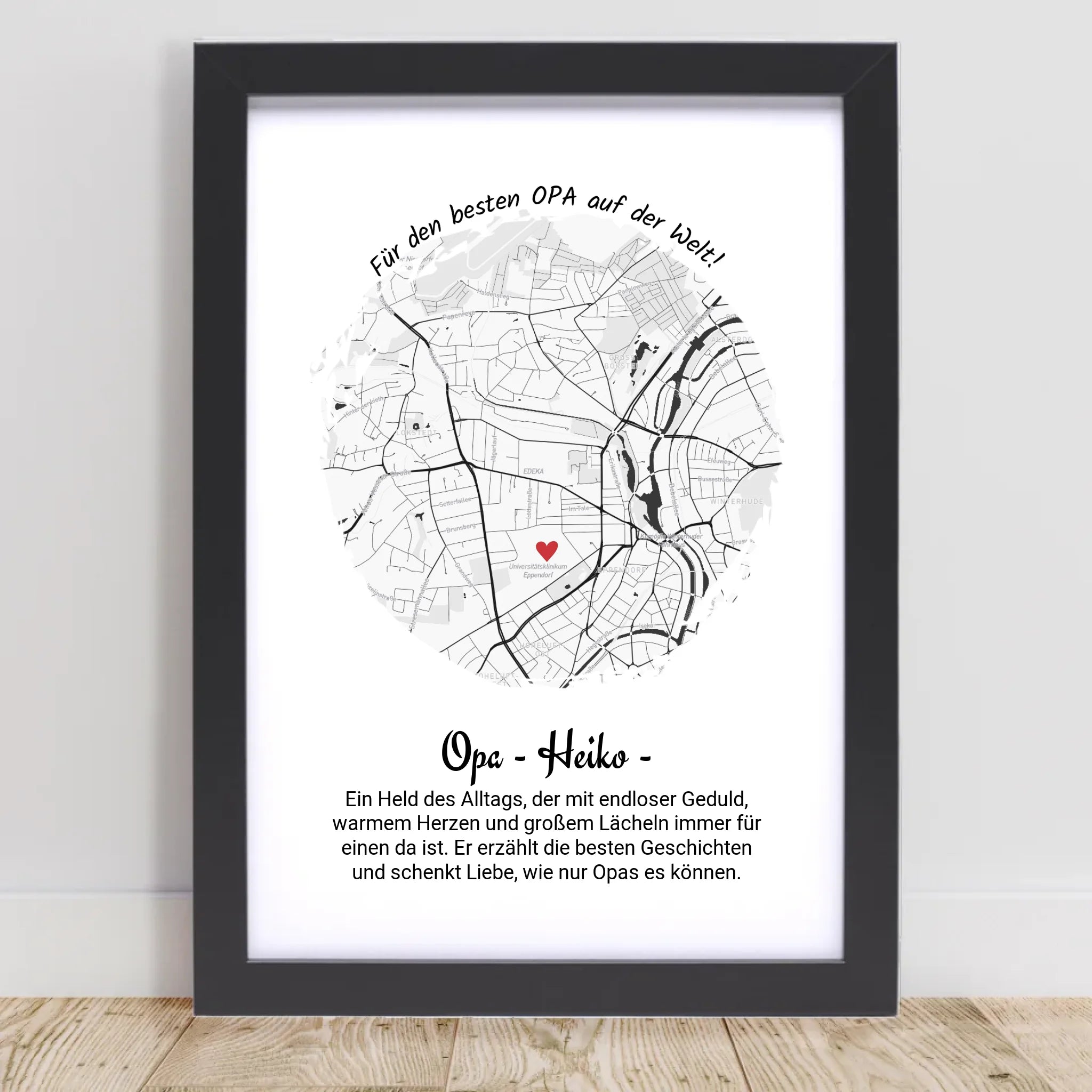 Personalisiertes Geschenk für Opa Poster Stadtkarte zum Geburtstag, Weihnachten & Vatertag - Cantty