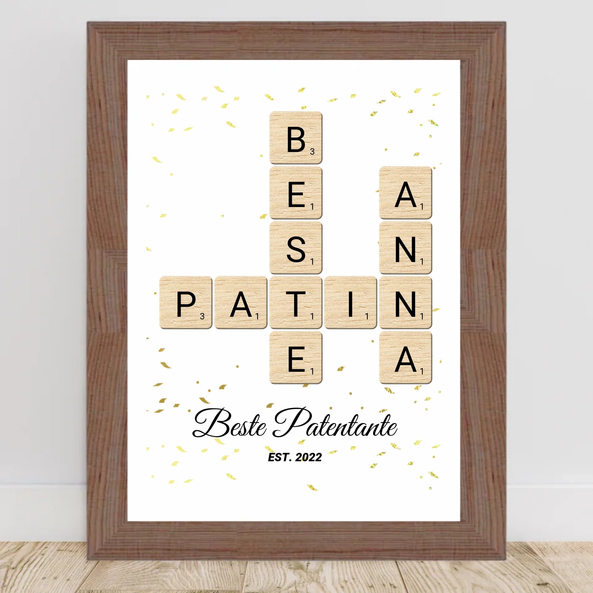 Geschenk für Patentante Wort Poster personalisierbar - Cantty