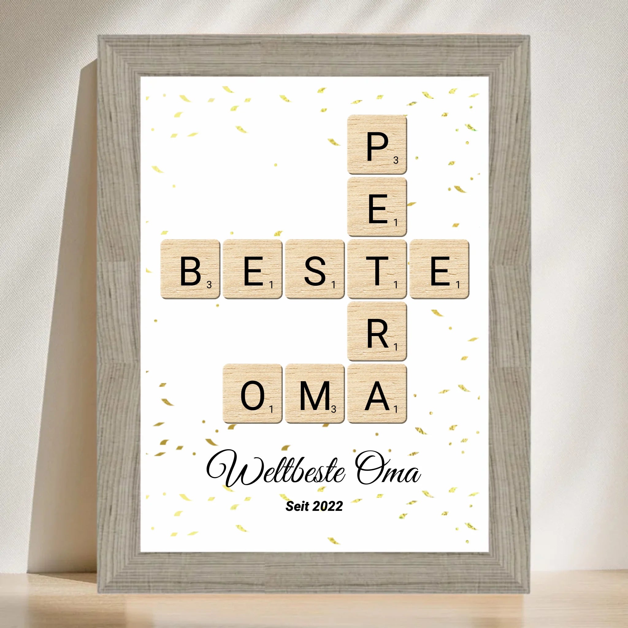 Geschenk für Oma Scrabble Wort Poster personalisierbar - Cantty