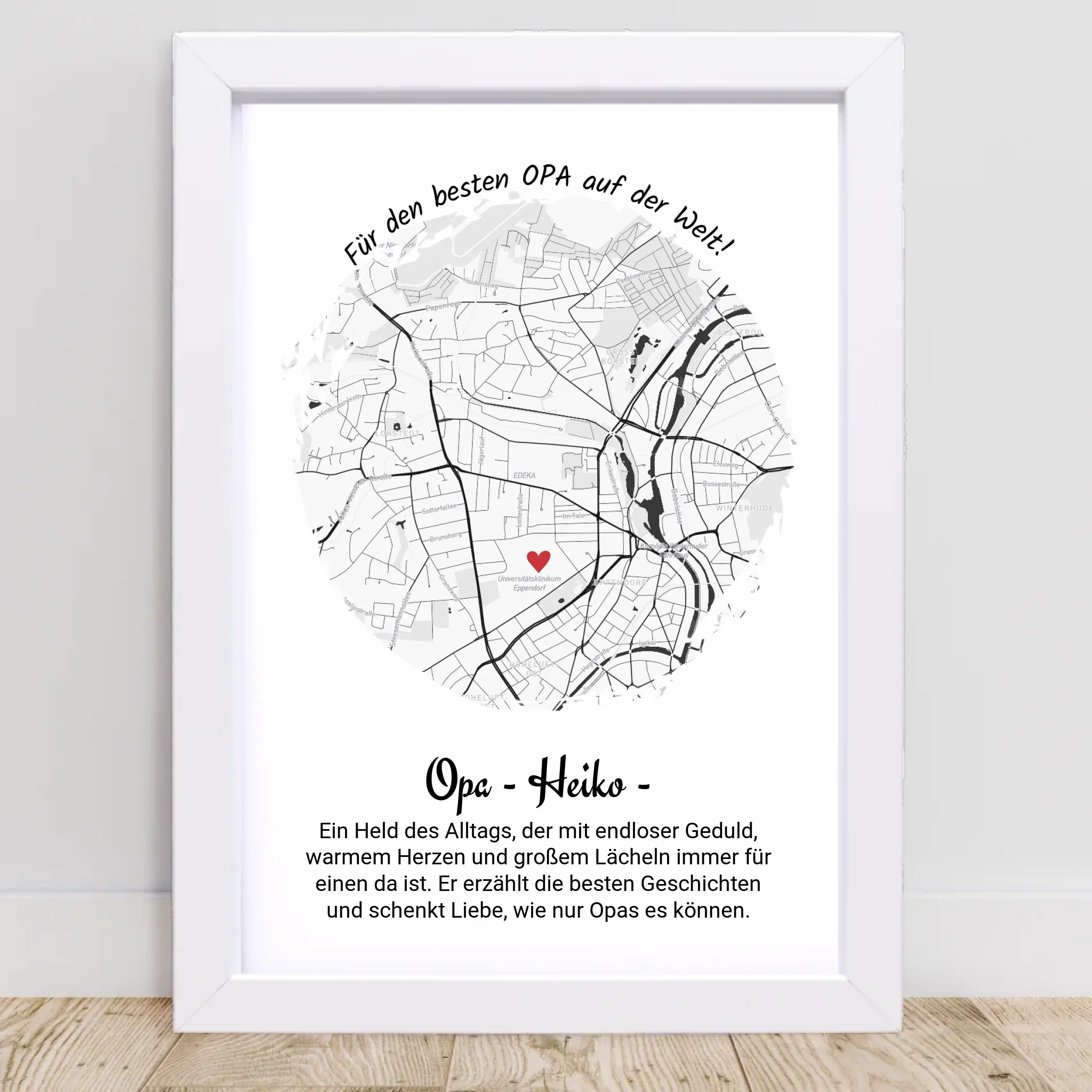 Personalisiertes Geschenk für Opa Poster Stadtkarte zum Geburtstag, Weihnachten & Vatertag - Cantty