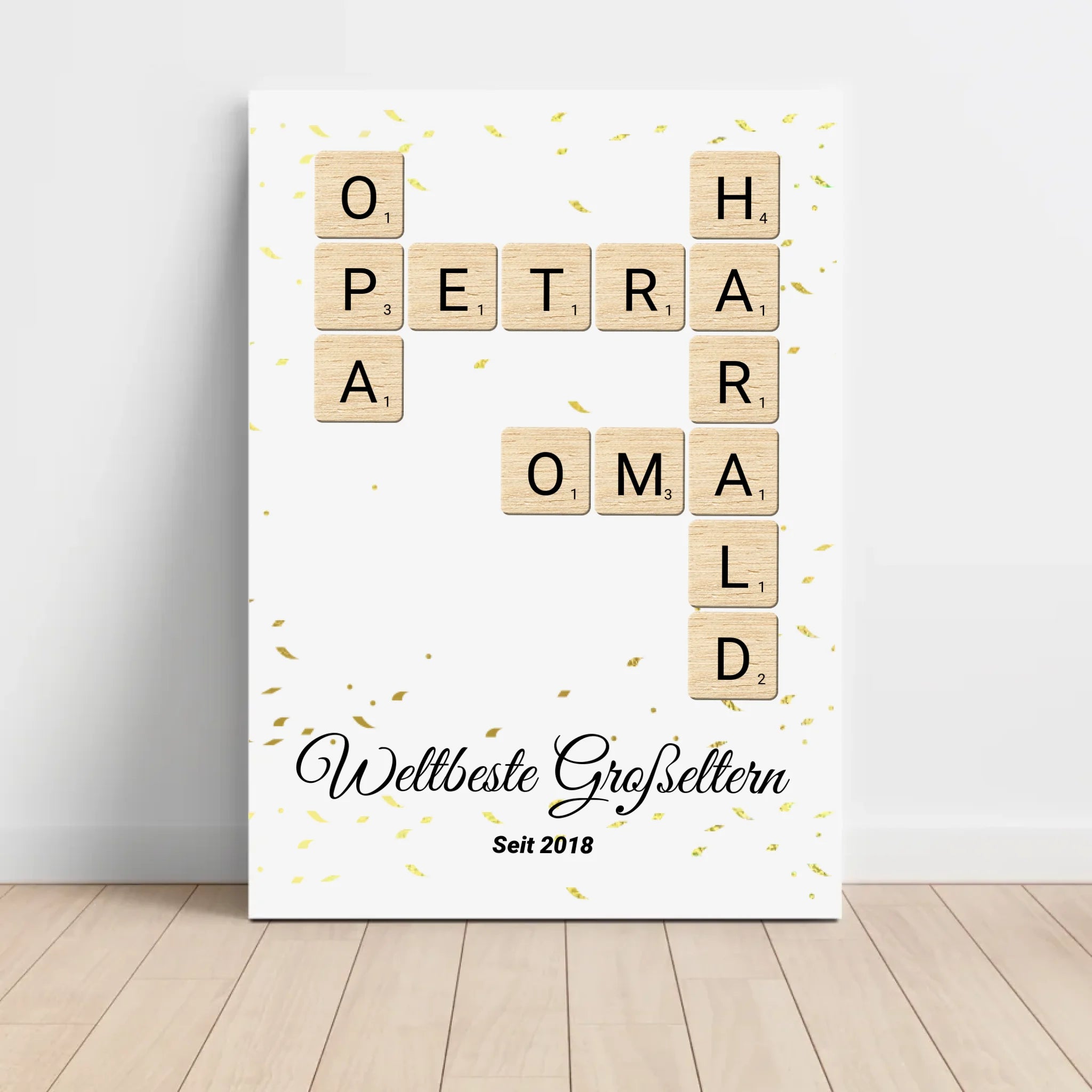 Weihnachtsgeschenk für Großeltern Scrabble Wort Poster personalisierbar - Cantty