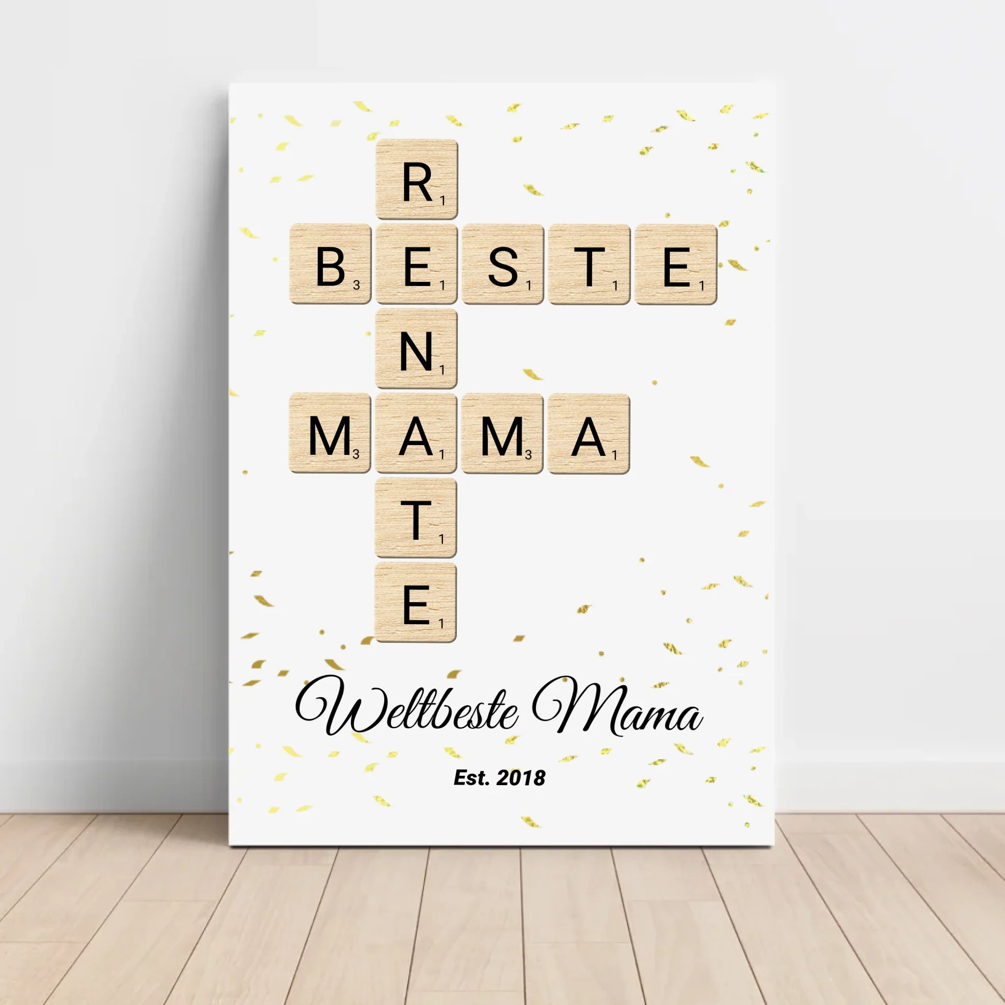 Geschenk für Mama Scrabble Wort Poster personalisierbar - Cantty