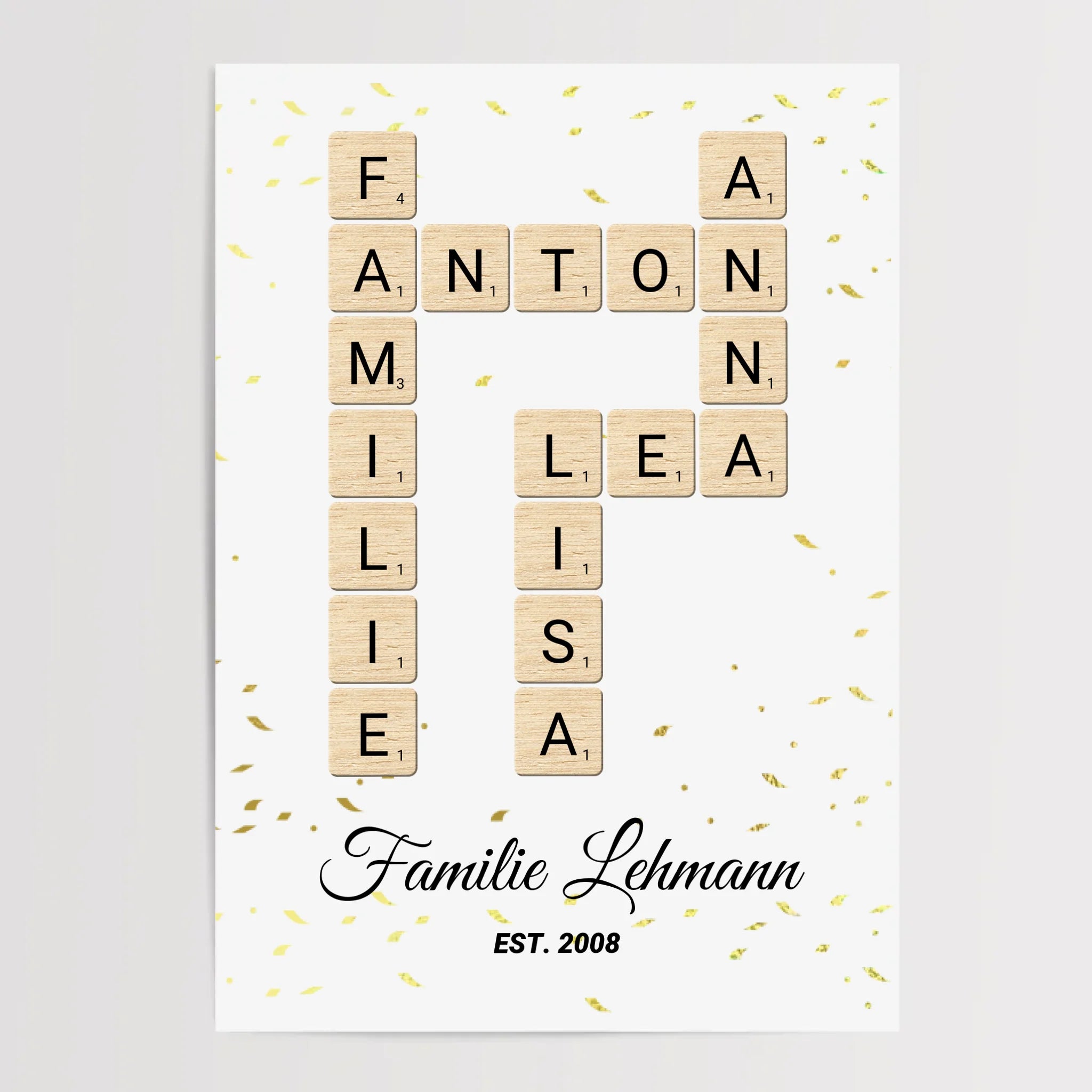 Familie Geschenk Poster Weihnachten & Einzug personalisierbar - Cantty