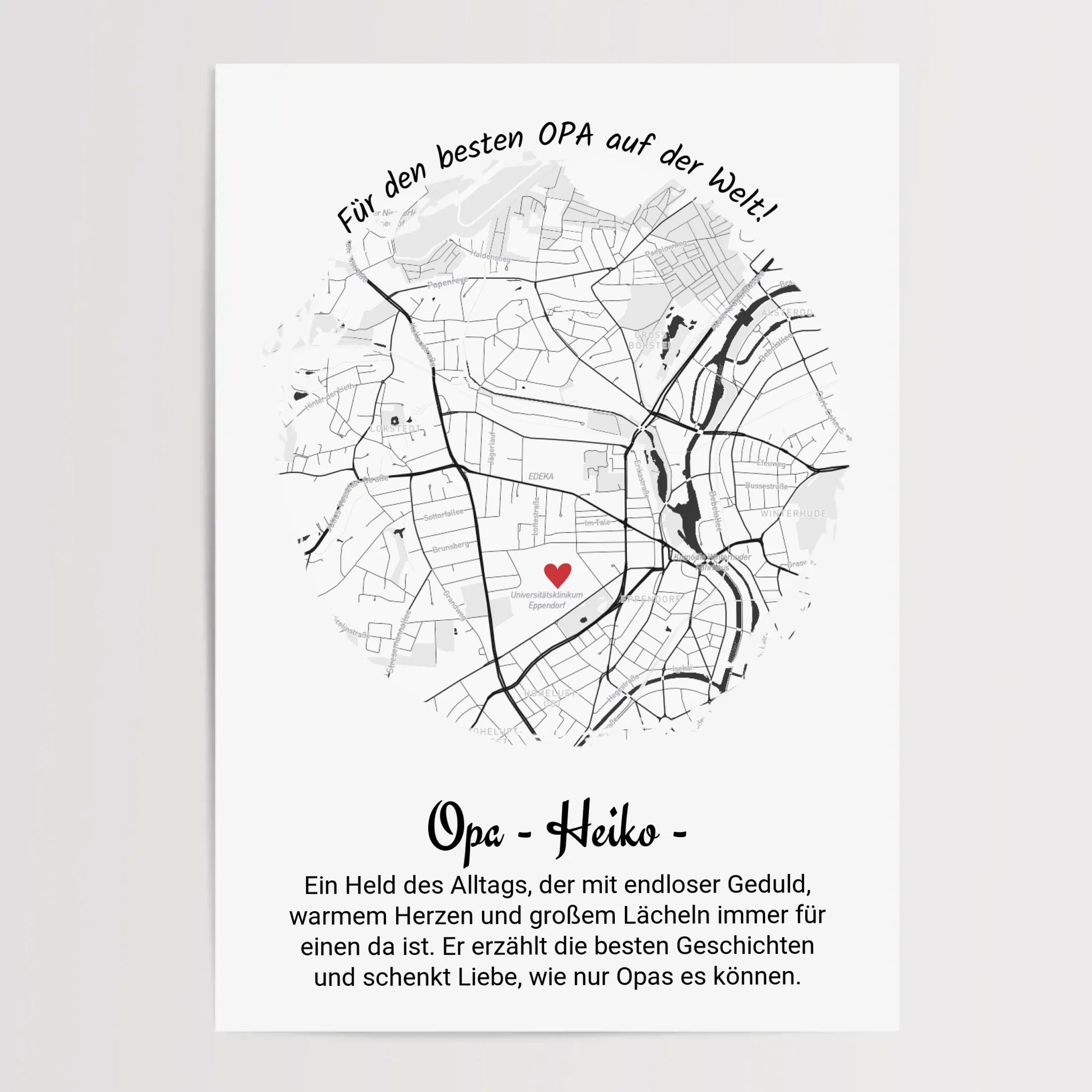 Personalisiertes Geschenk für Opa Poster Stadtkarte zum Geburtstag, Weihnachten & Vatertag - Cantty