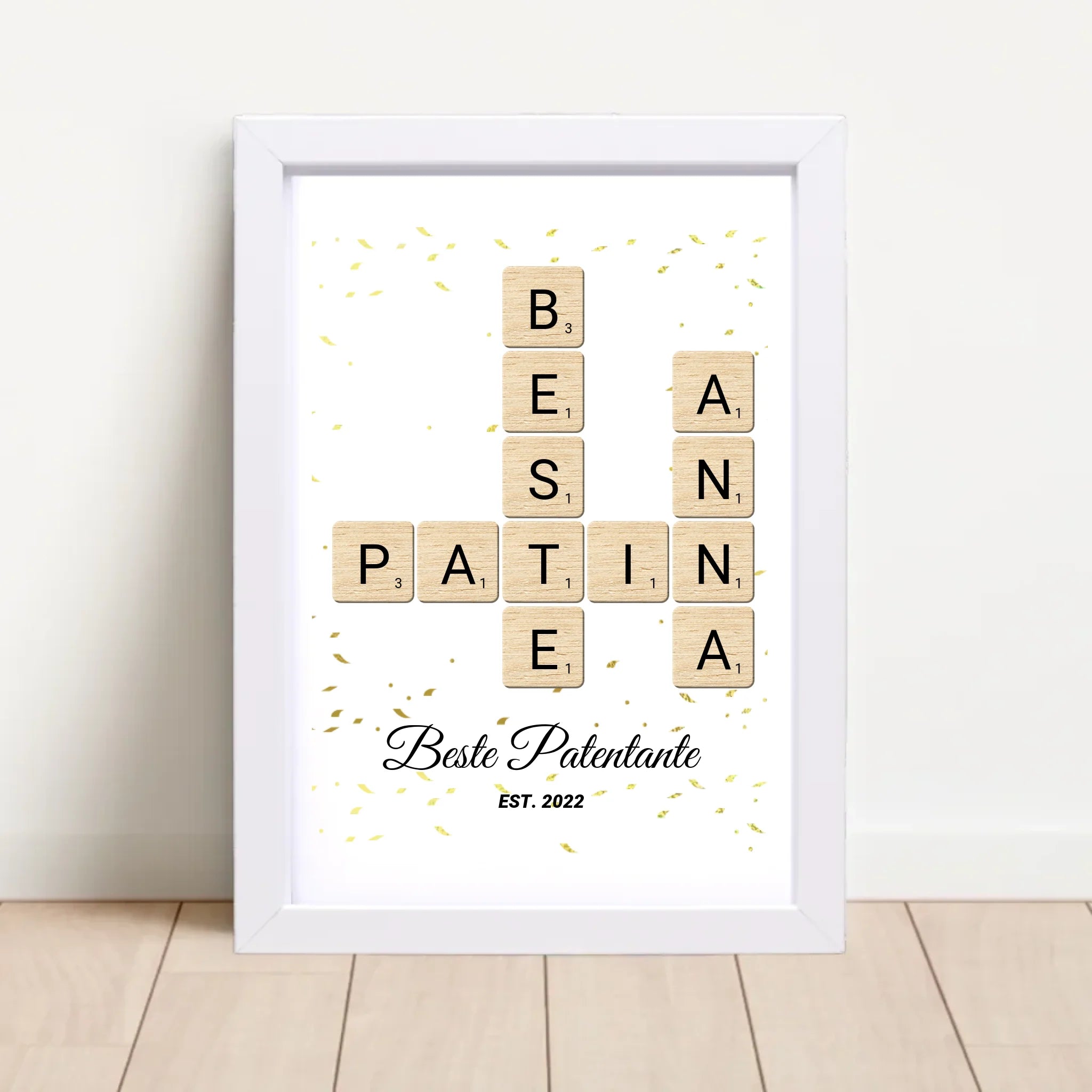 Geschenk für Patentante Wort Poster personalisierbar - Cantty