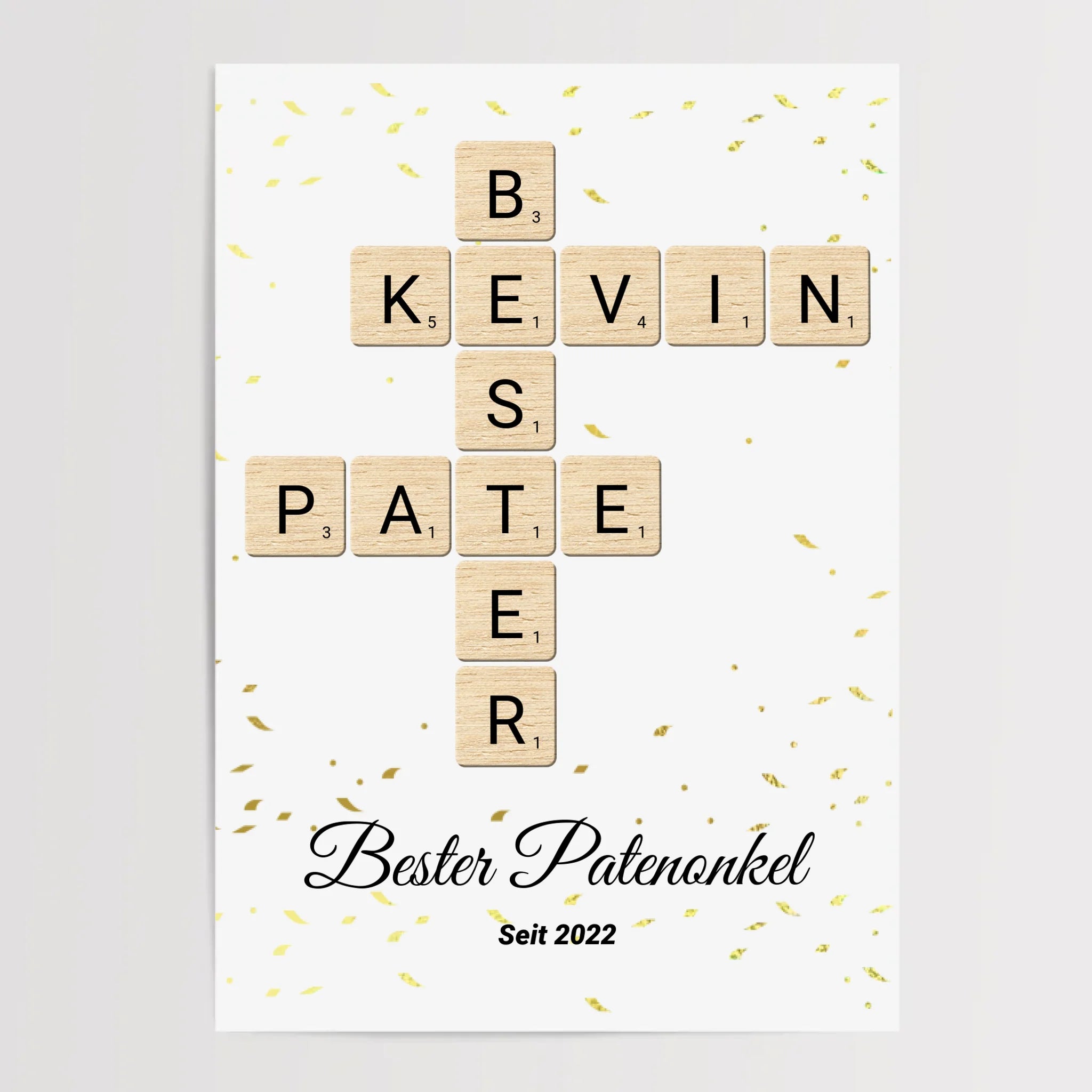 Geschenk für Patenonkel Wort Poster personalisiert - Cantty