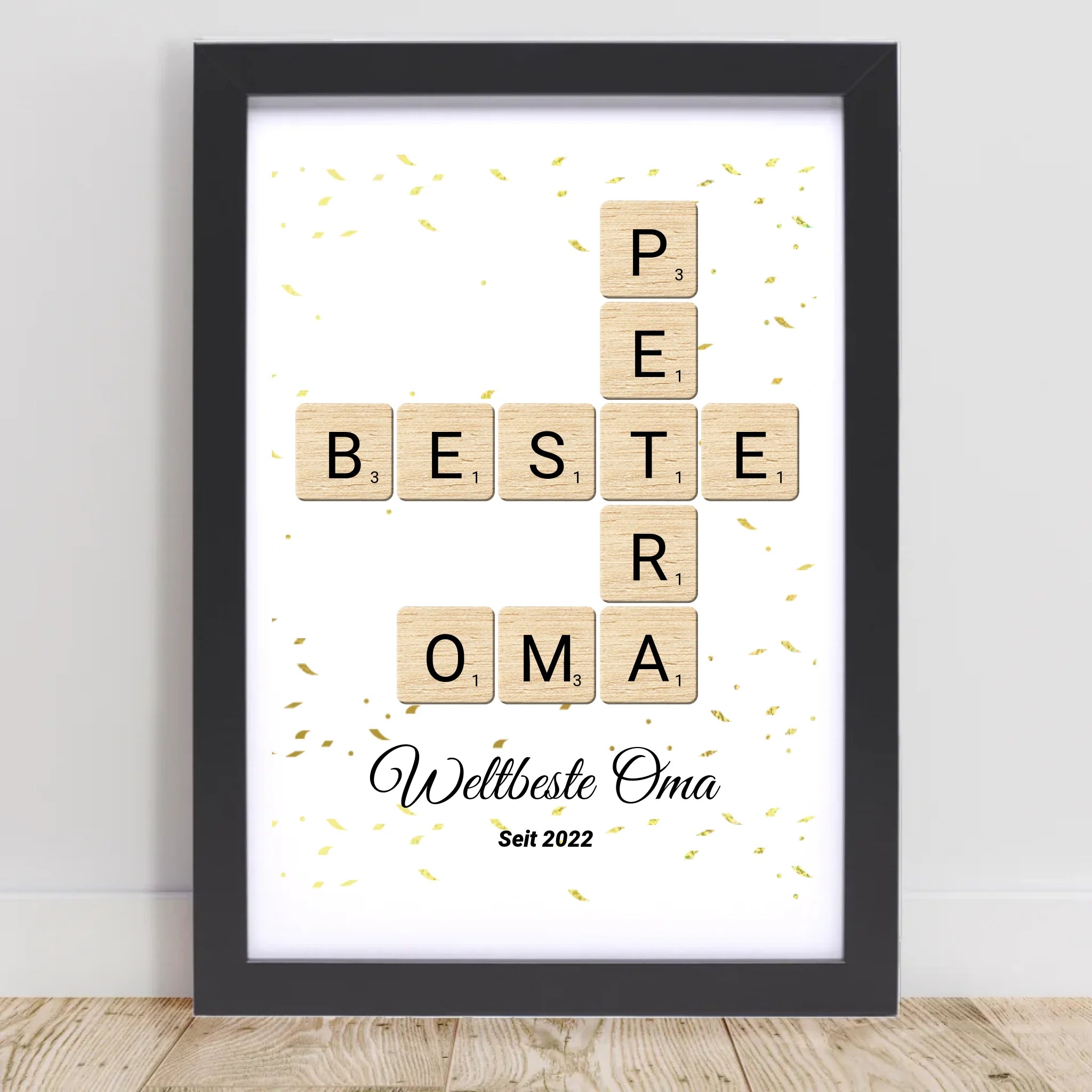 Geschenk für Oma Scrabble Wort Poster personalisierbar - Cantty