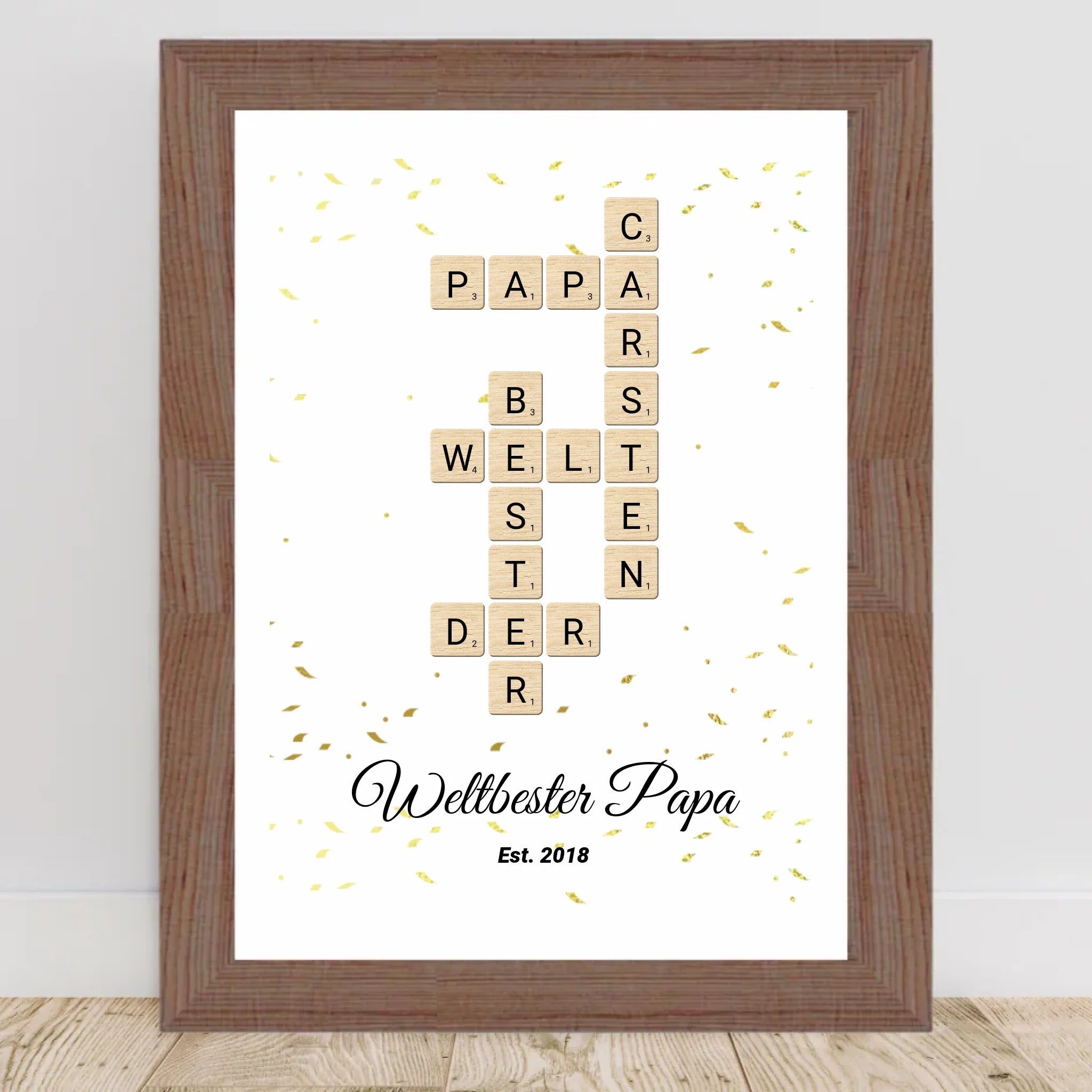 Geschenk für Papa Scrabble Wort Poster personalisierbar - Cantty