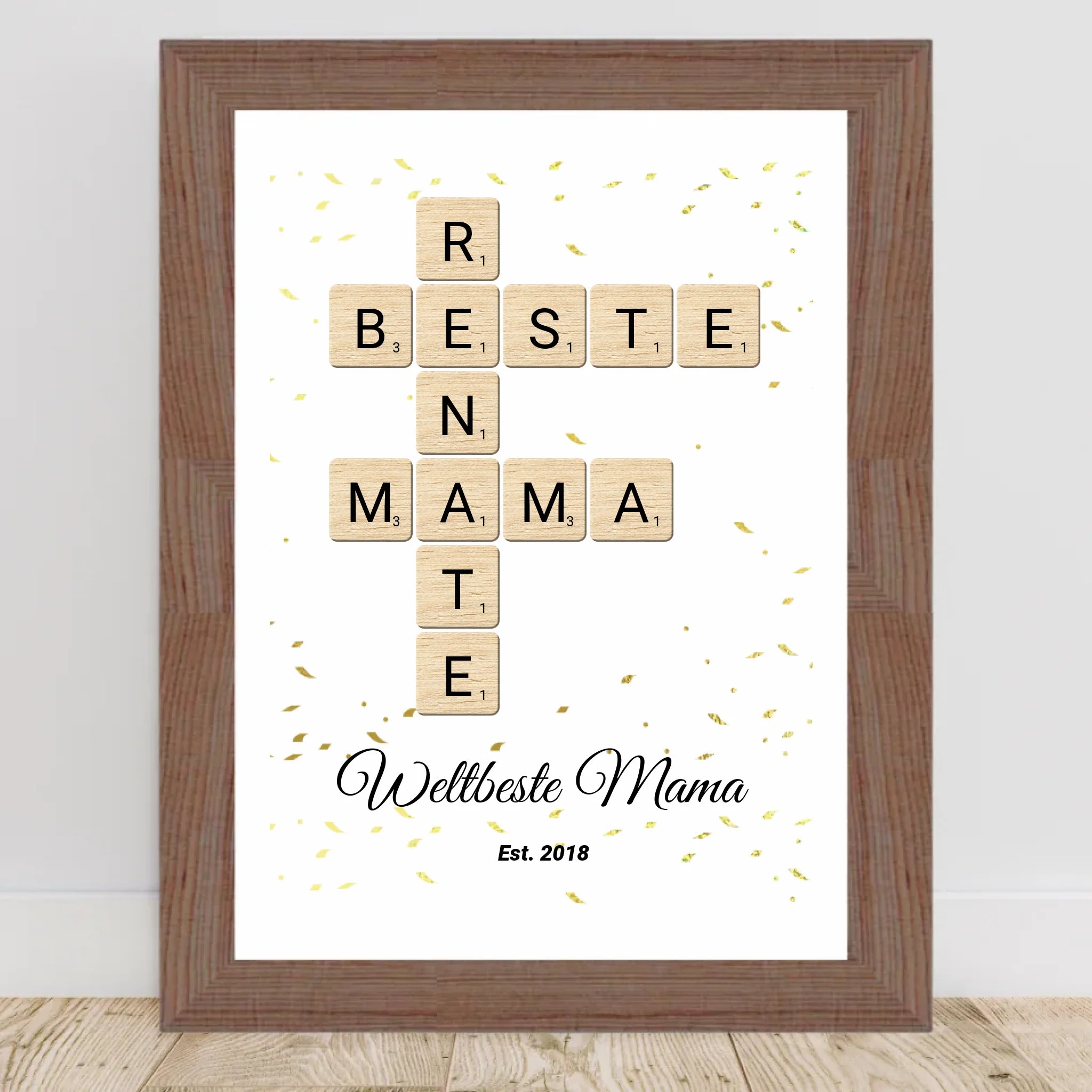 Geschenk für Mama Scrabble Wort Poster personalisierbar - Cantty