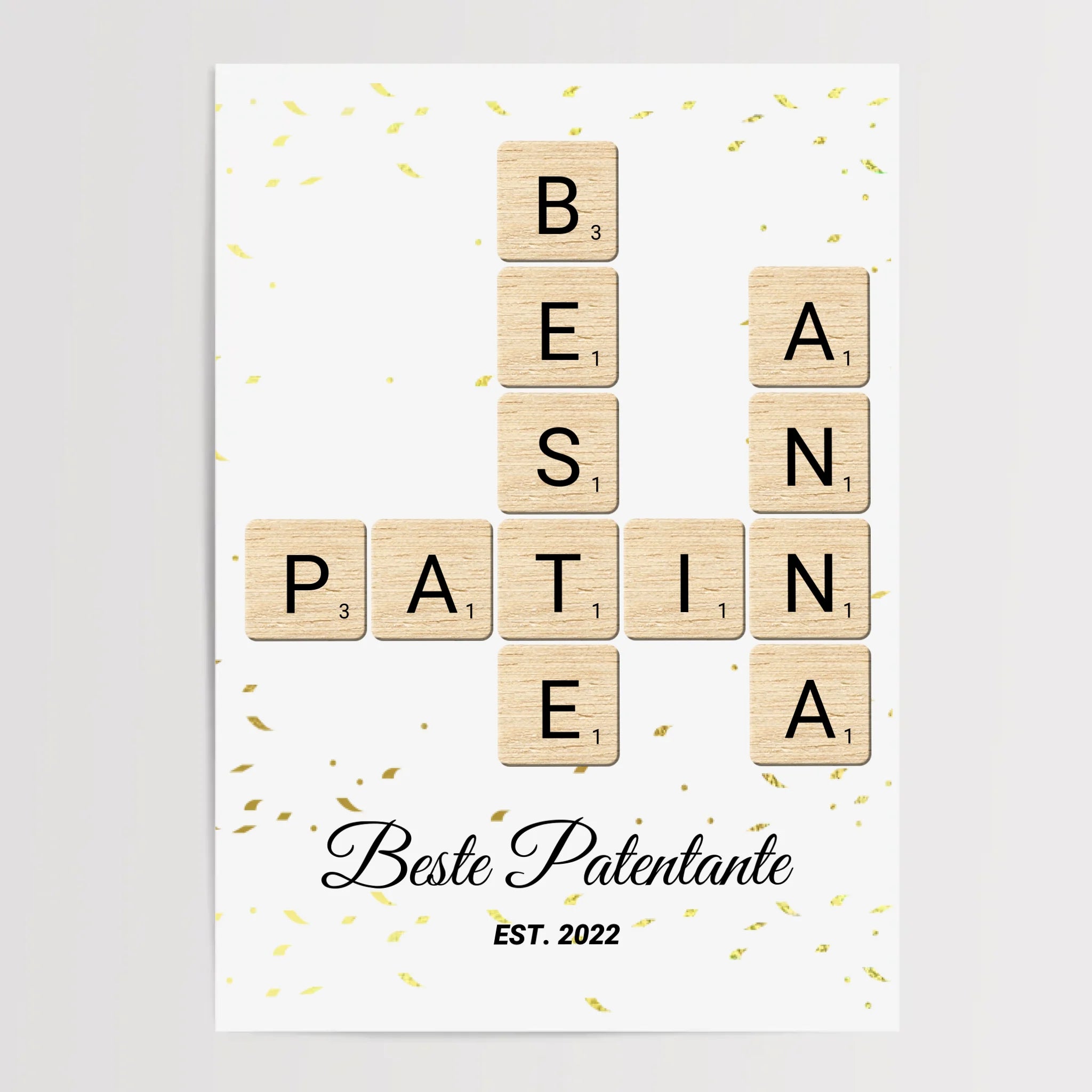 Geschenk für Patentante Wort Poster personalisierbar - Cantty