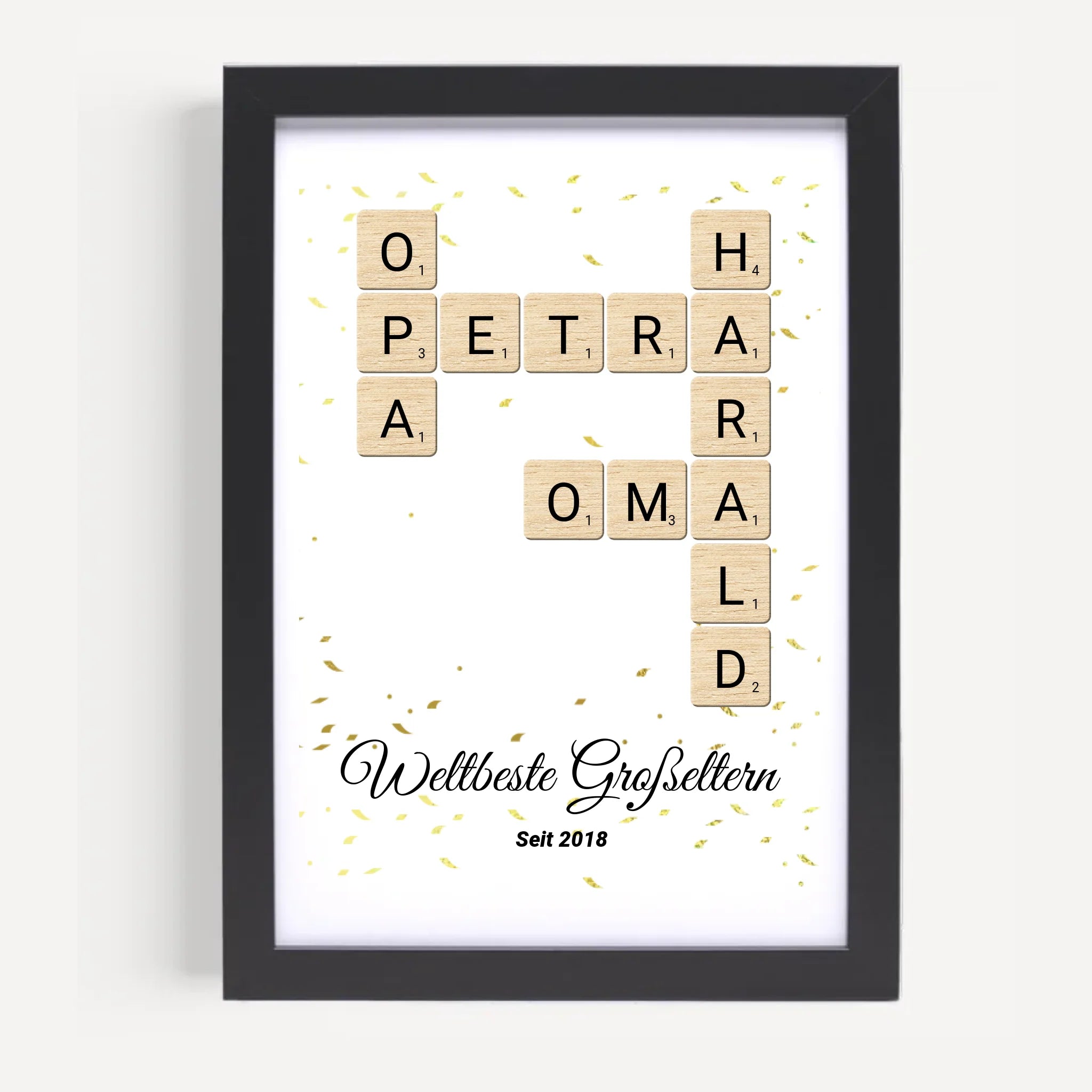 Weihnachtsgeschenk für Großeltern Scrabble Wort Poster personalisierbar - Cantty