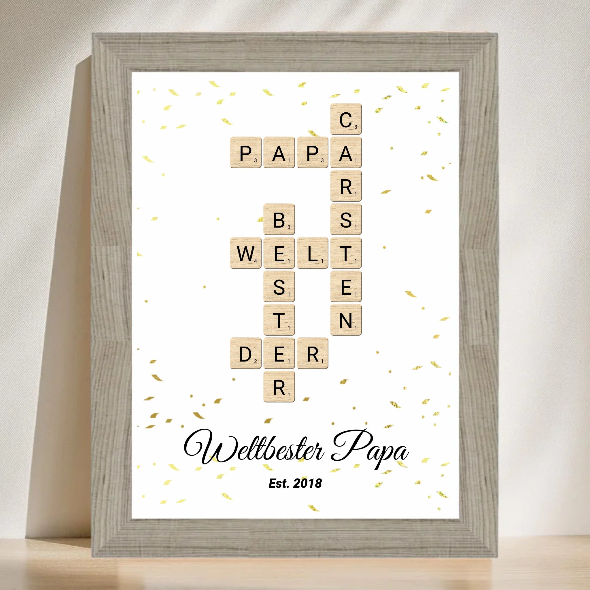 Geschenk für Papa Scrabble Wort Poster personalisierbar - Cantty