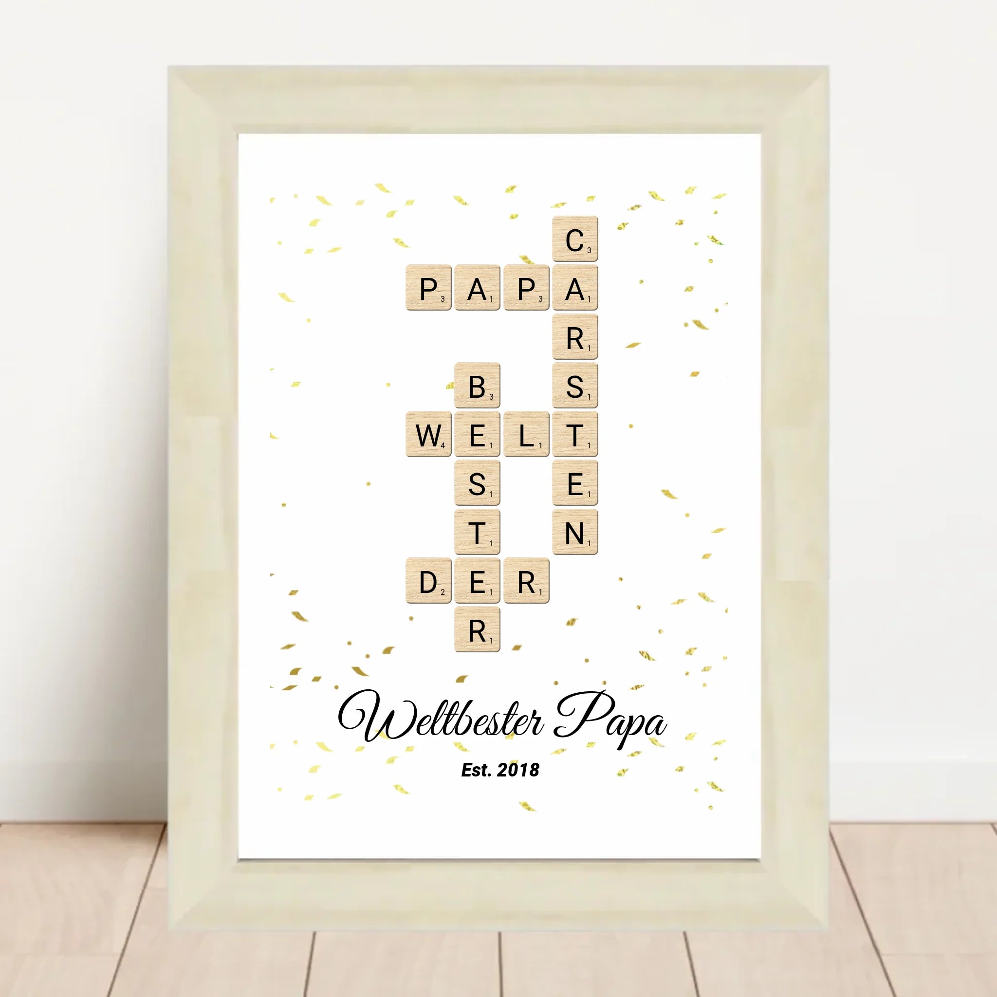 Geschenk für Papa Scrabble Wort Poster personalisierbar - Cantty