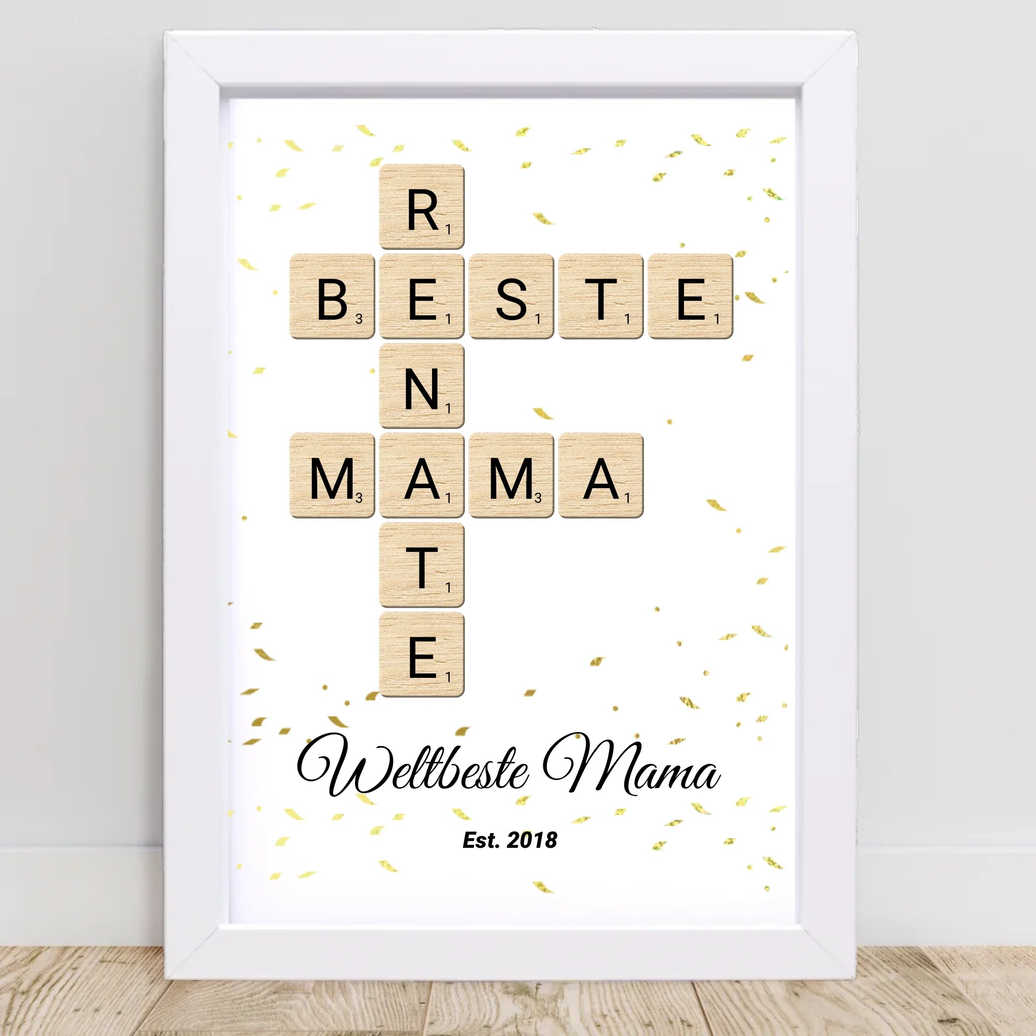 Geschenk für Mama Scrabble Wort Poster personalisierbar - Cantty