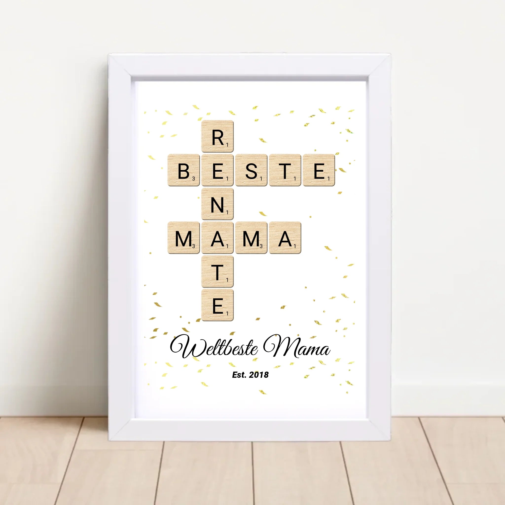 Geschenk für Mama Scrabble Wort Poster personalisierbar - Cantty