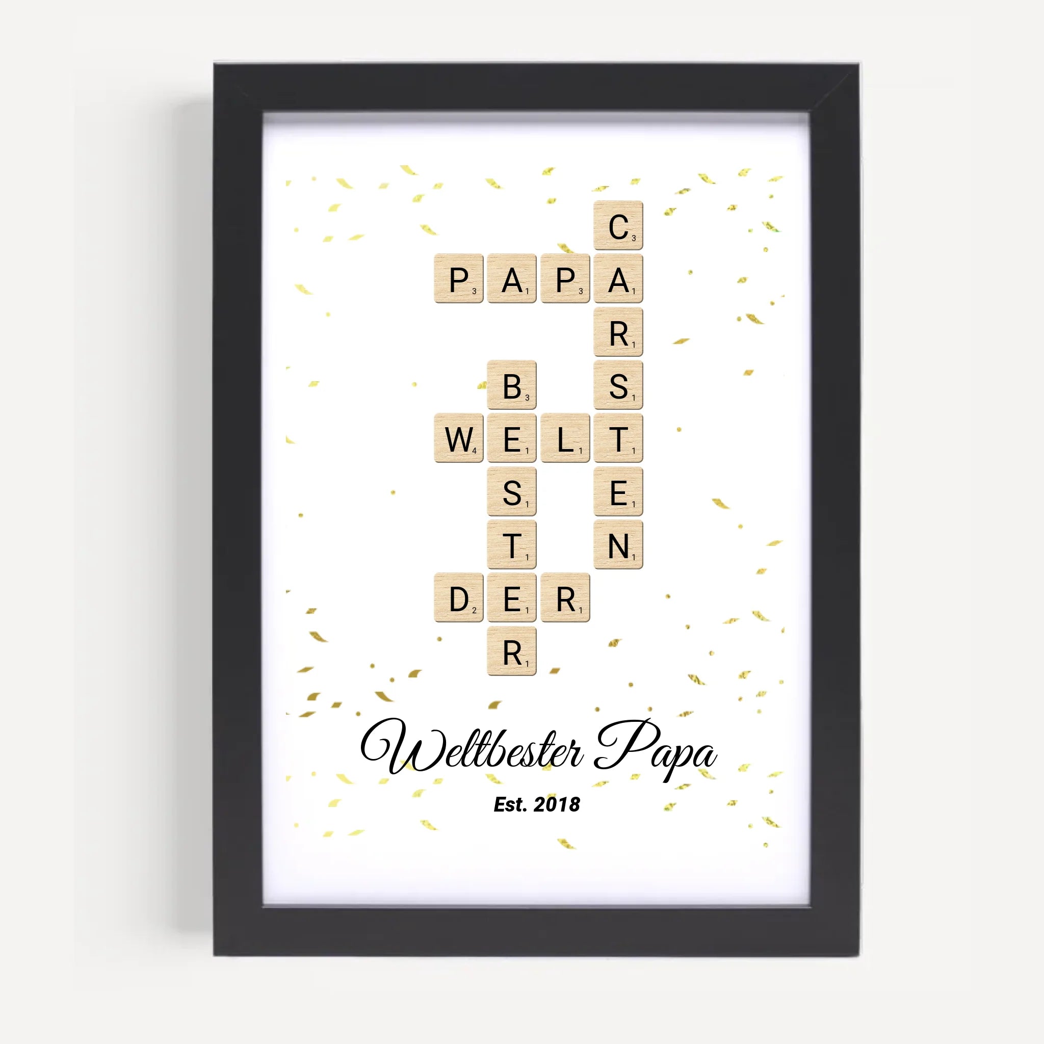 Geschenk für Papa Scrabble Wort Poster personalisierbar - Cantty