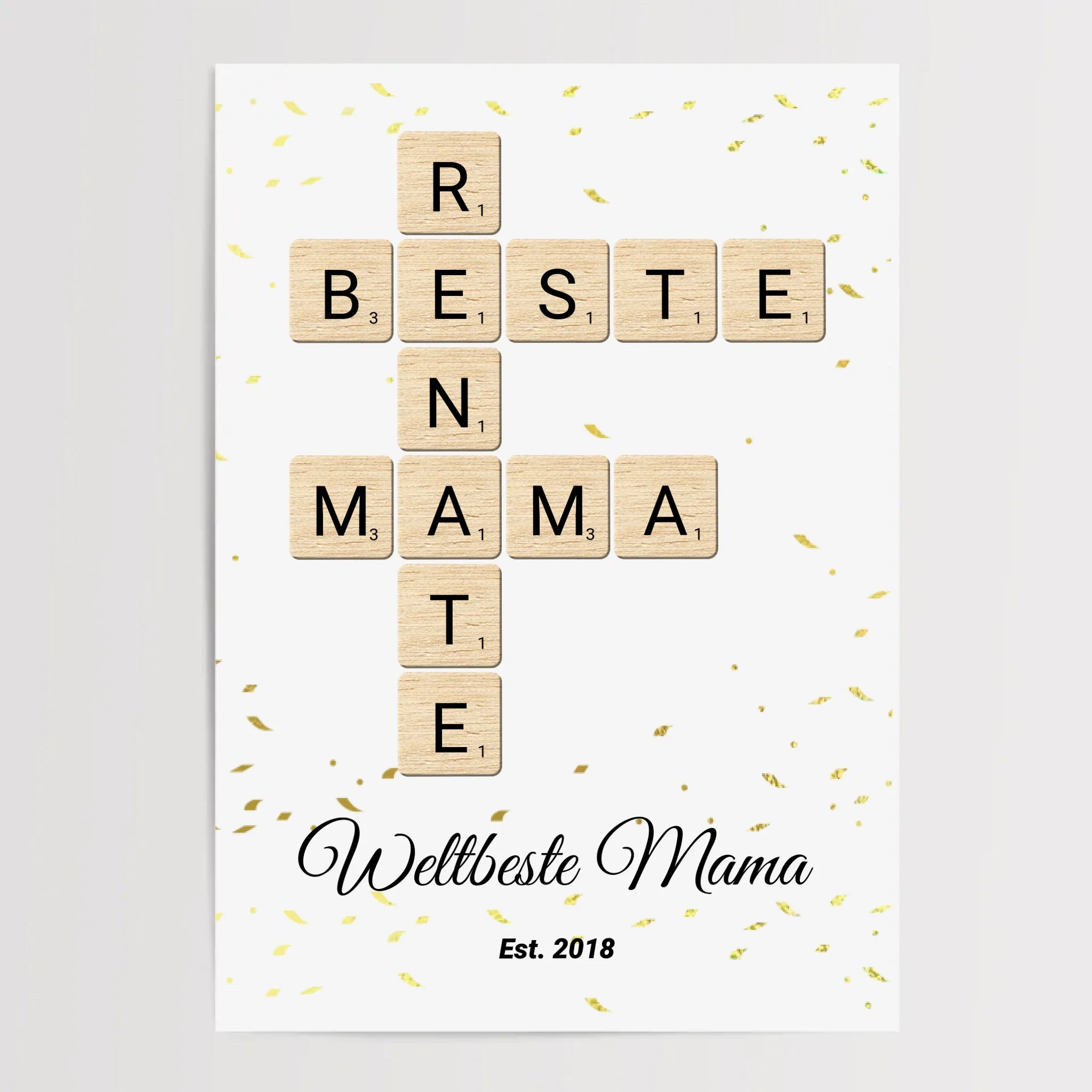 Geschenk für Mama Scrabble Wort Poster personalisierbar - Cantty
