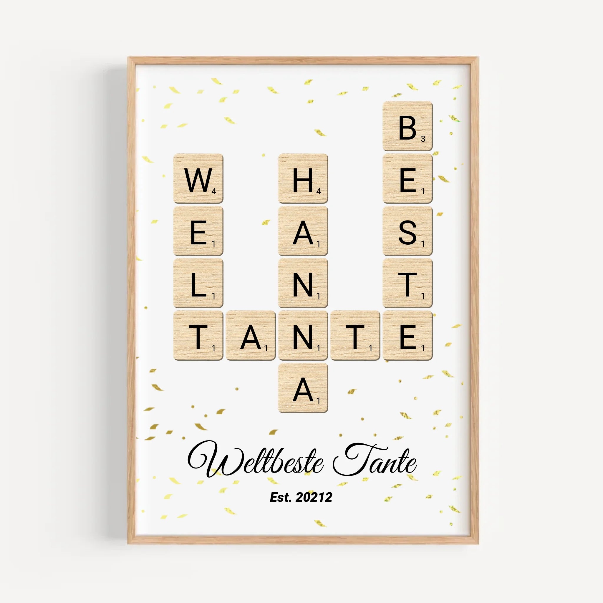 Weihnachtsgeschenk für Tante Scrabble Wort Poster personalisierbar - Cantty