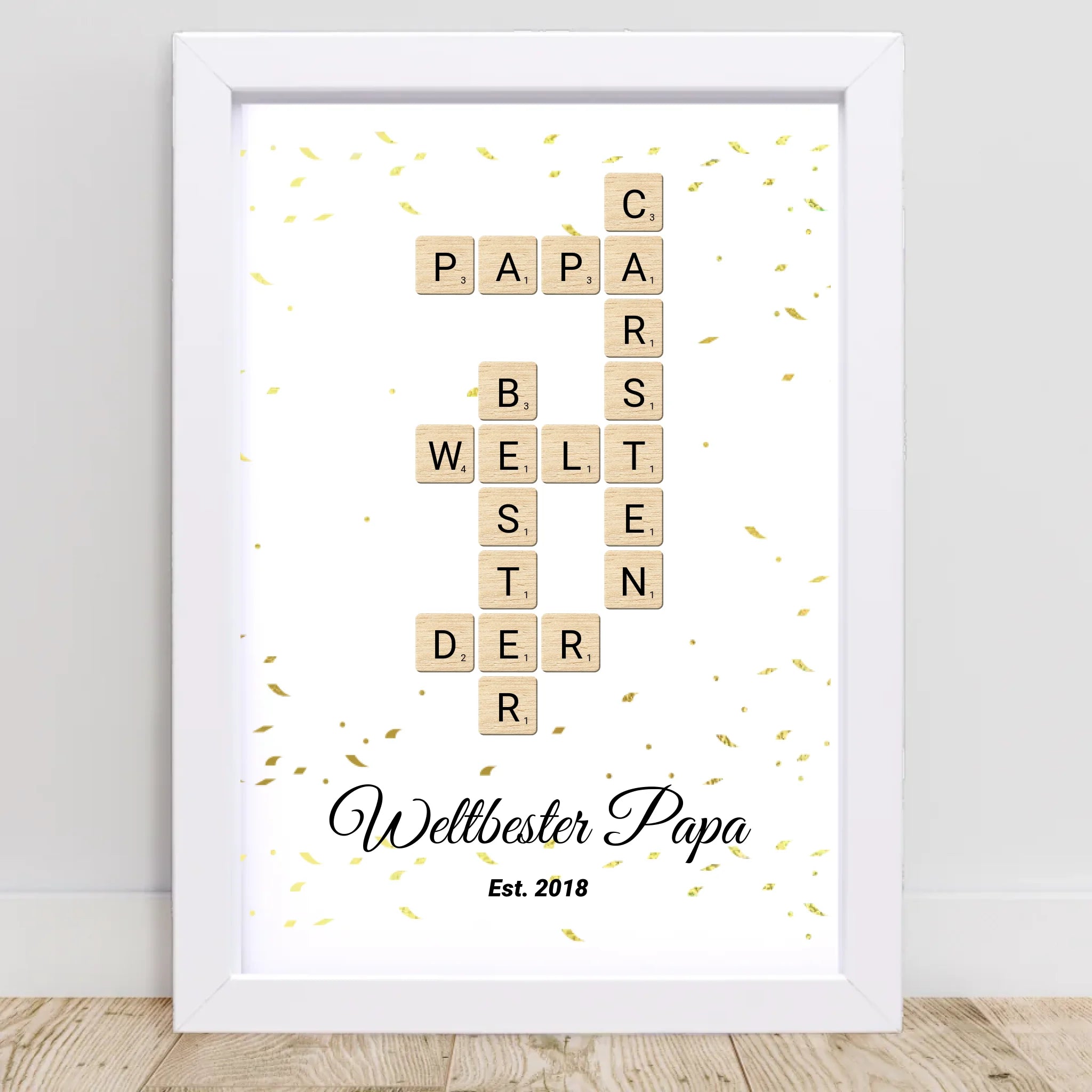 Geschenk für Papa Scrabble Wort Poster personalisierbar - Cantty