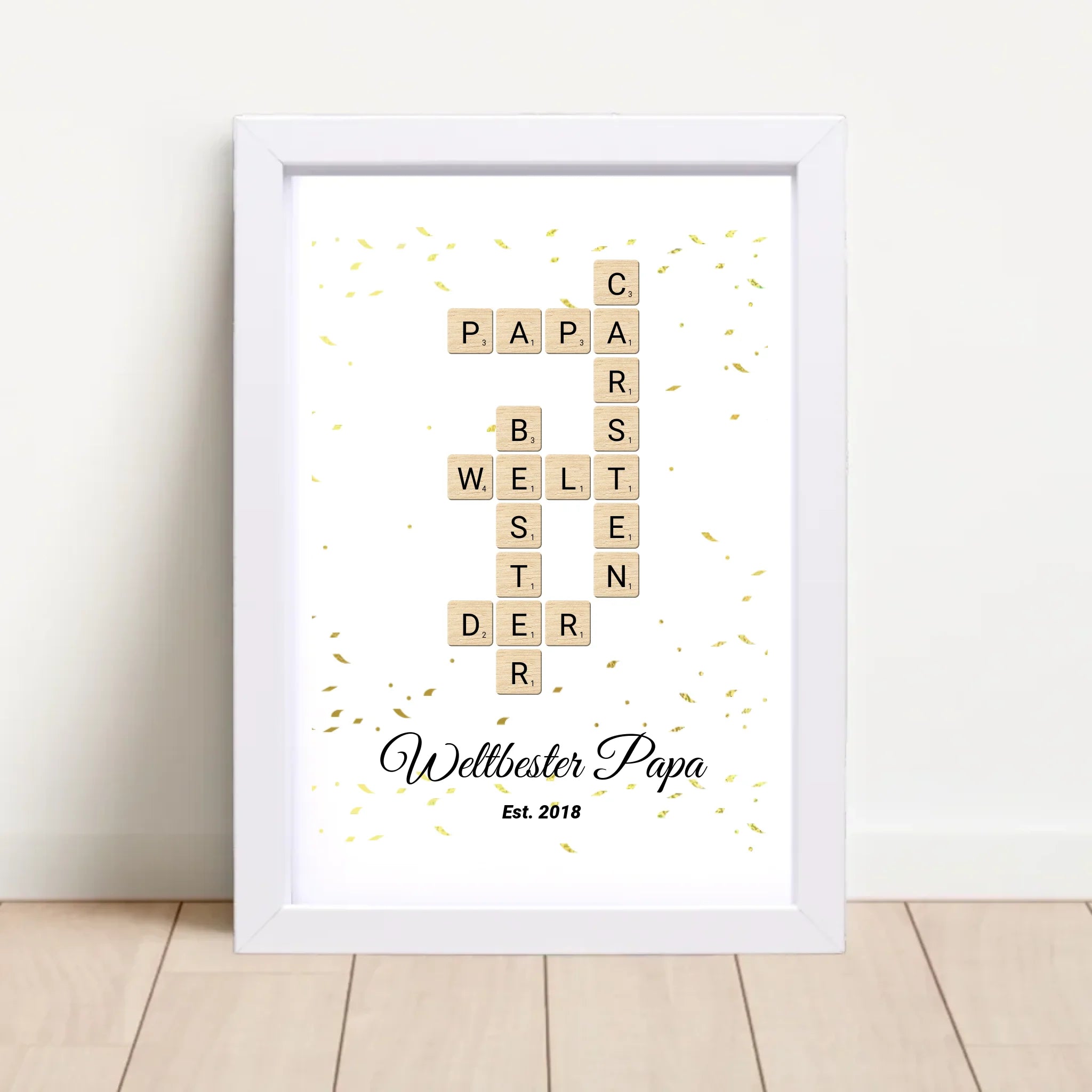 Geschenk für Papa Scrabble Wort Poster personalisierbar - Cantty