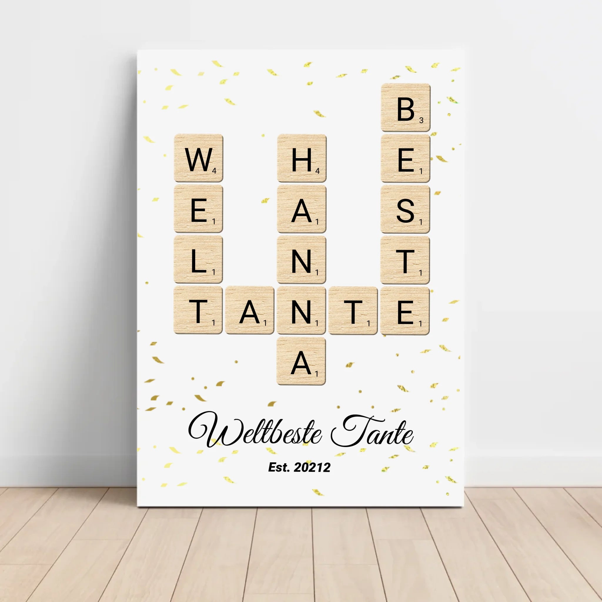 Weihnachtsgeschenk für Tante Scrabble Wort Poster personalisierbar - Cantty