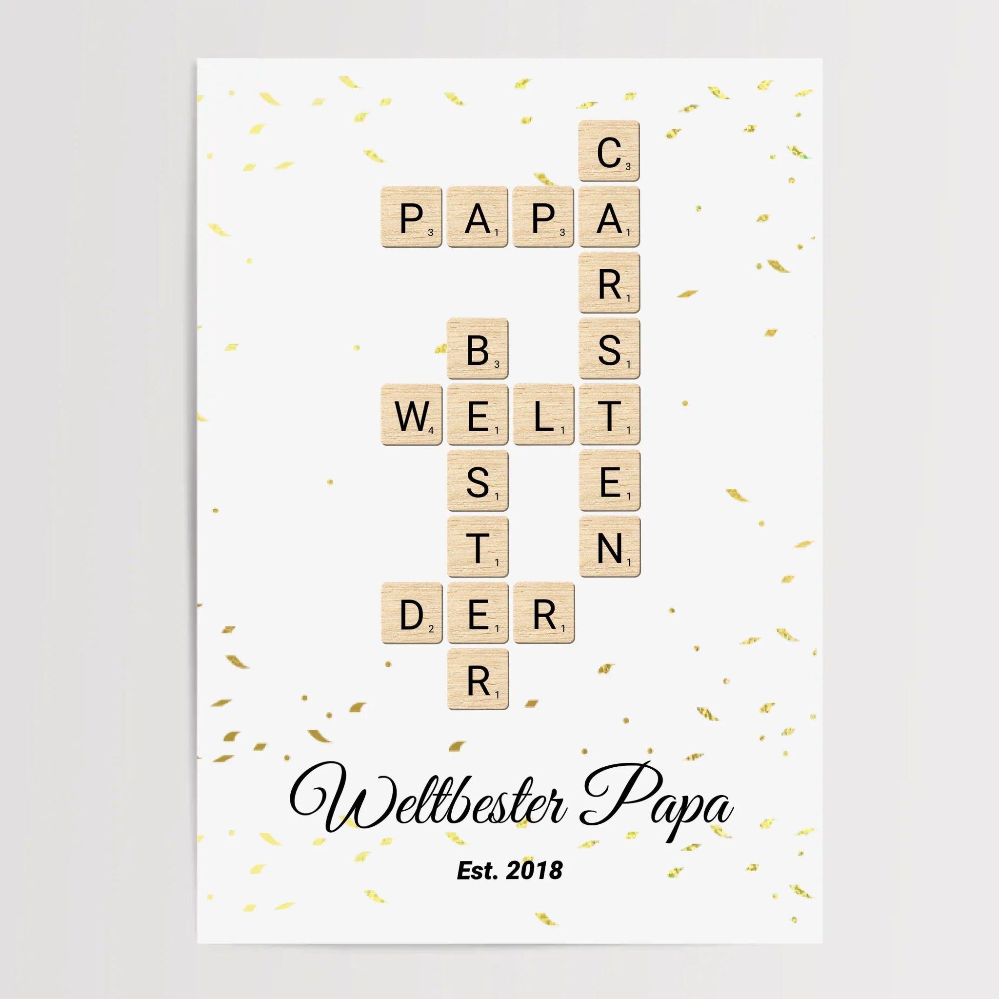 Geschenk für Papa Scrabble Wort Poster personalisierbar - Cantty