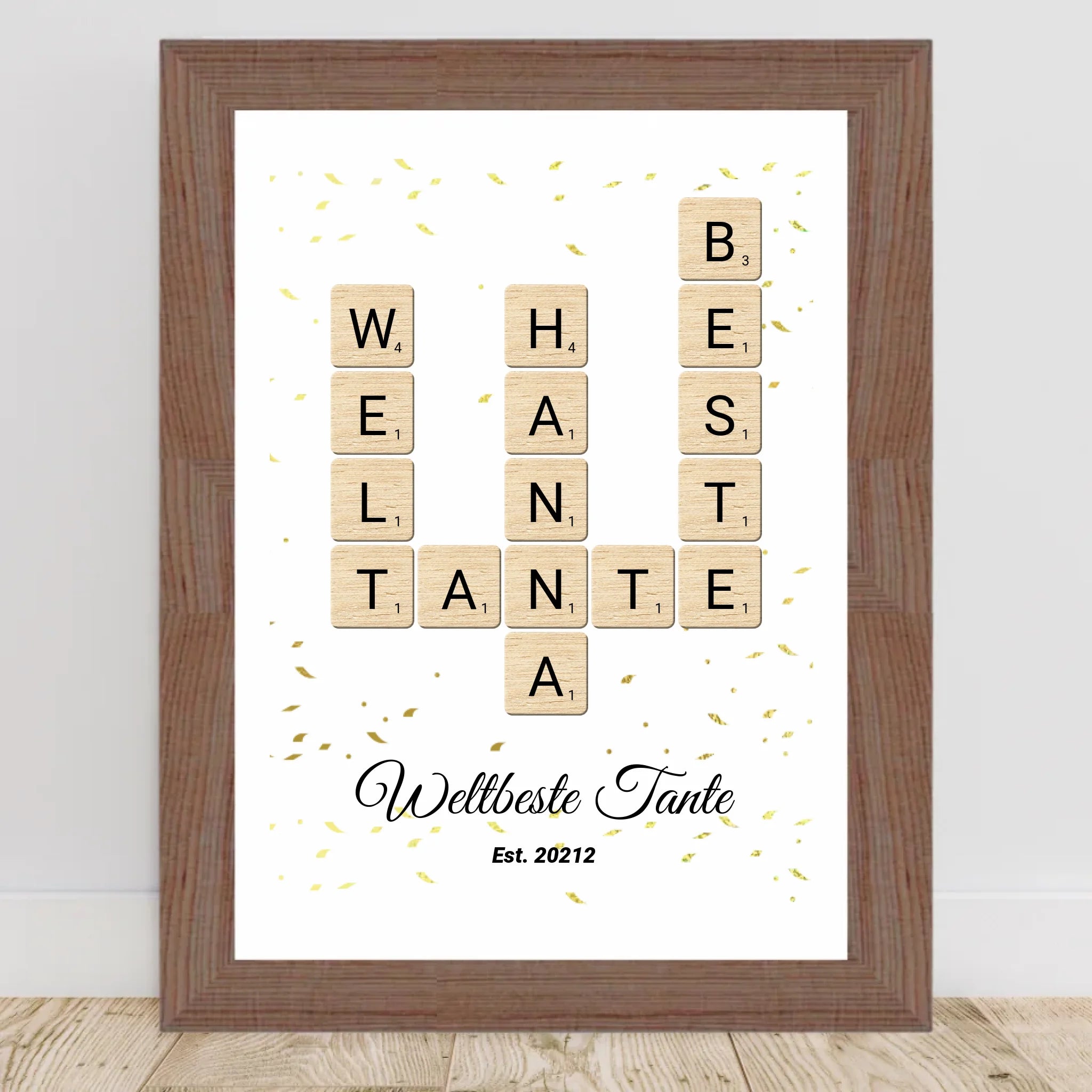 Weihnachtsgeschenk für Tante Scrabble Wort Poster personalisierbar - Cantty