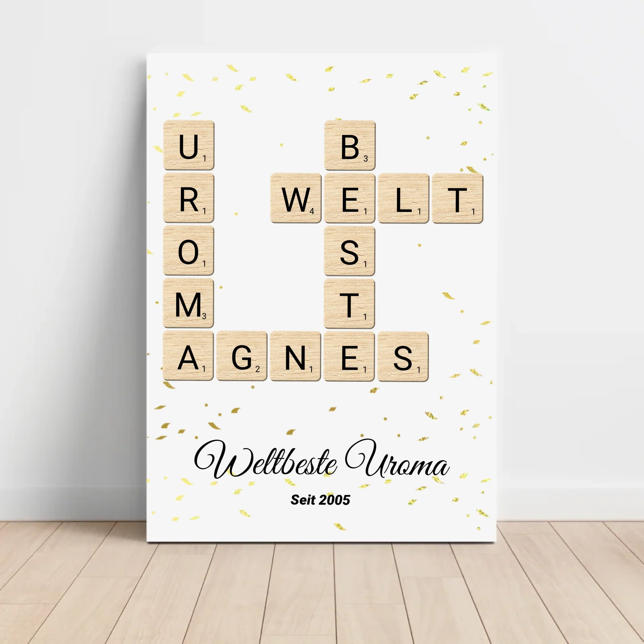Uroma Weihnachten Geschenk Scrabble Wort Poster personalisierbar - Cantty
