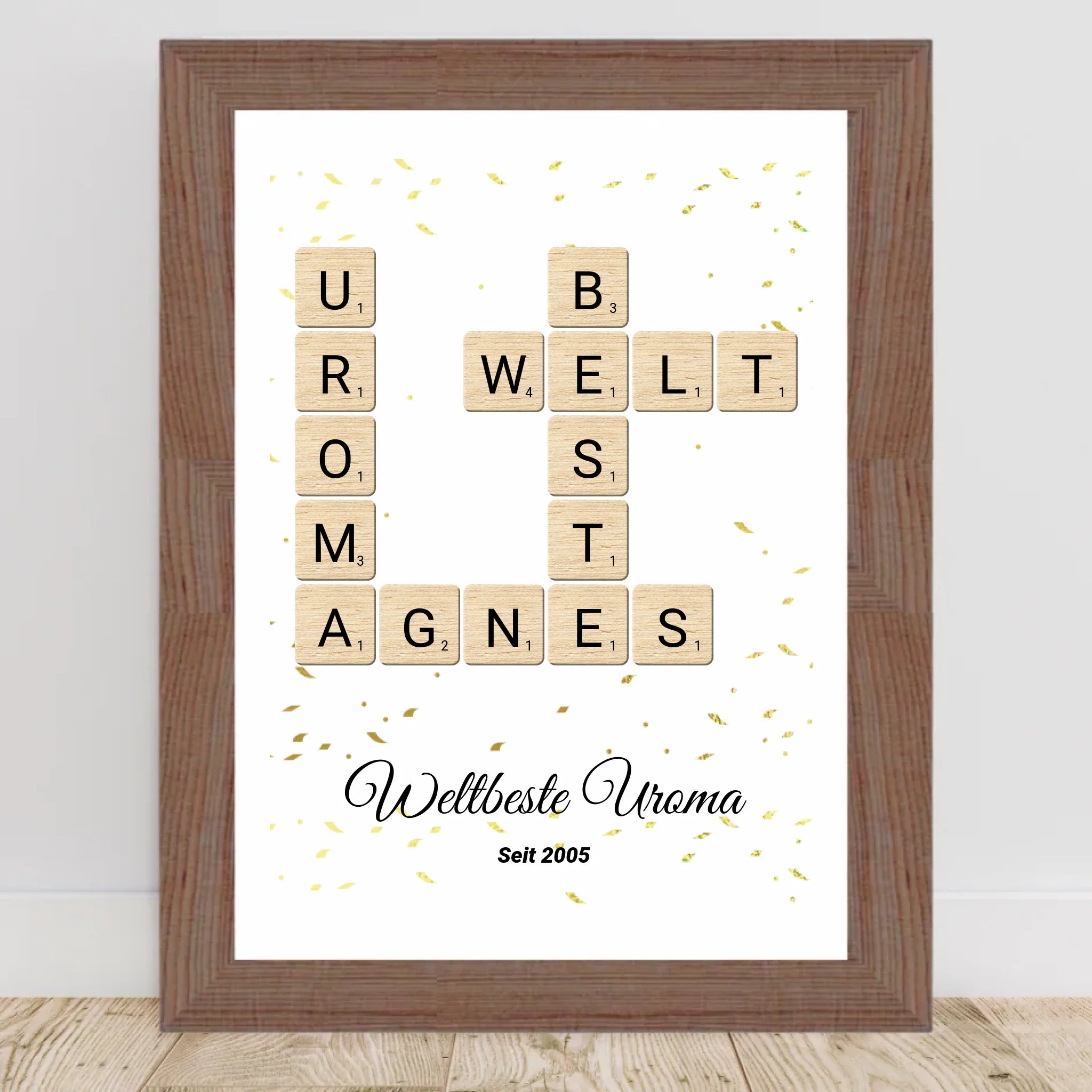 Uroma Weihnachten Geschenk Scrabble Wort Poster personalisierbar - Cantty