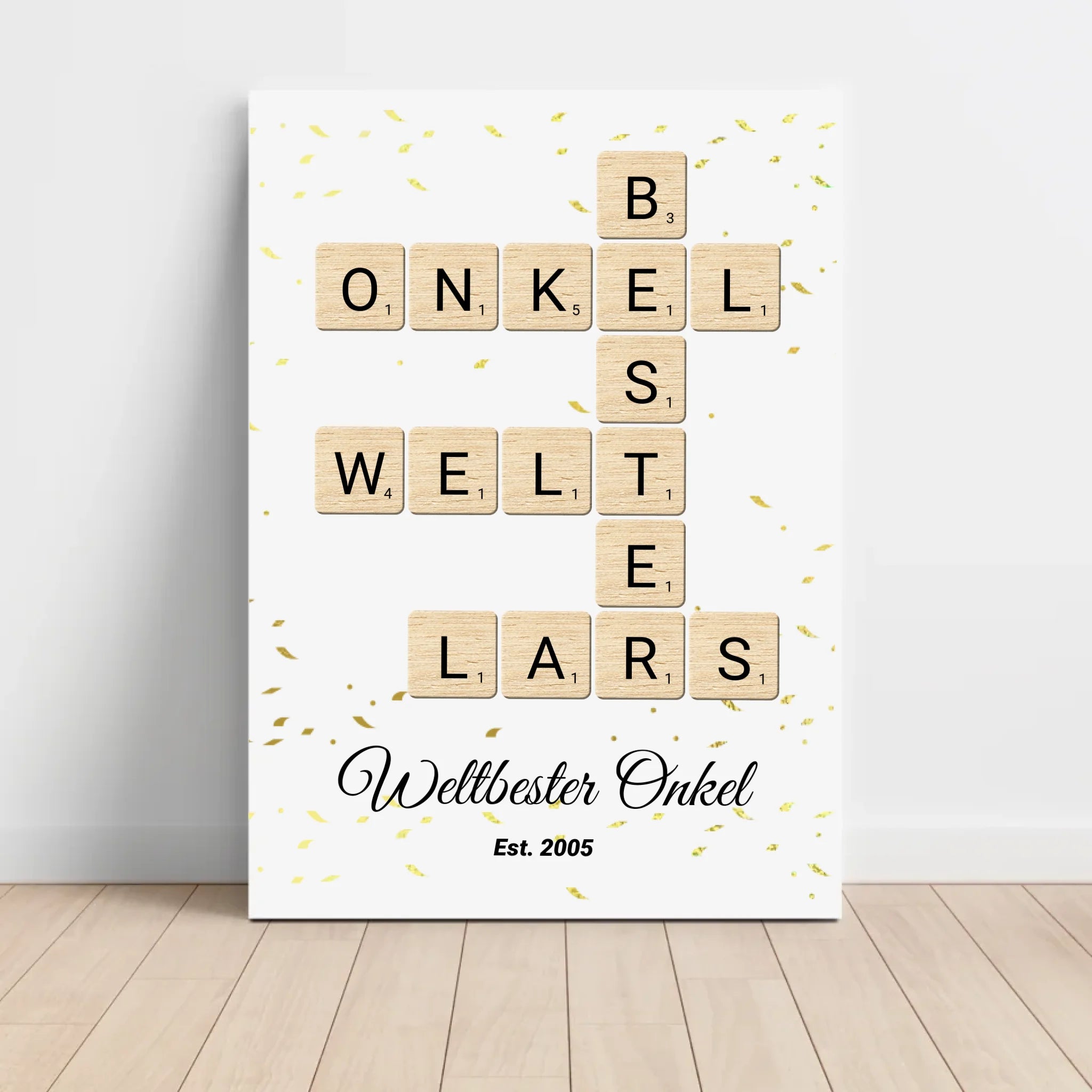 Onkel Weihnachten Geschenk Scrabble Wort Poster personalisierbar - Cantty