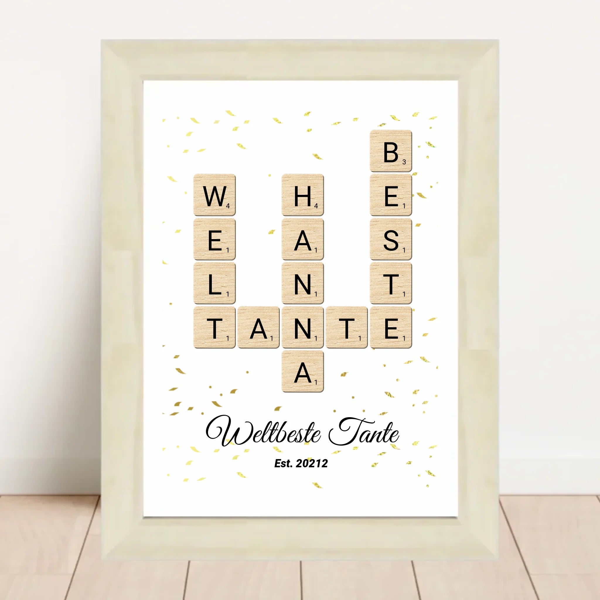 Weihnachtsgeschenk für Tante Scrabble Wort Poster personalisierbar - Cantty