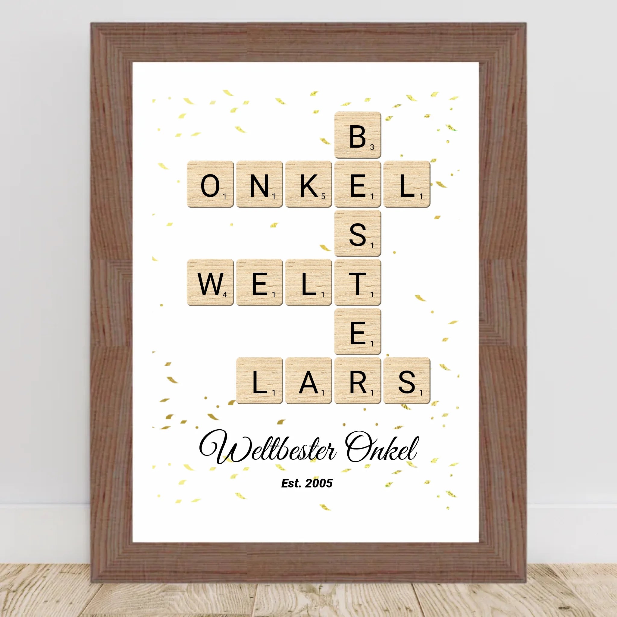 Onkel Weihnachten Geschenk Scrabble Wort Poster personalisierbar - Cantty