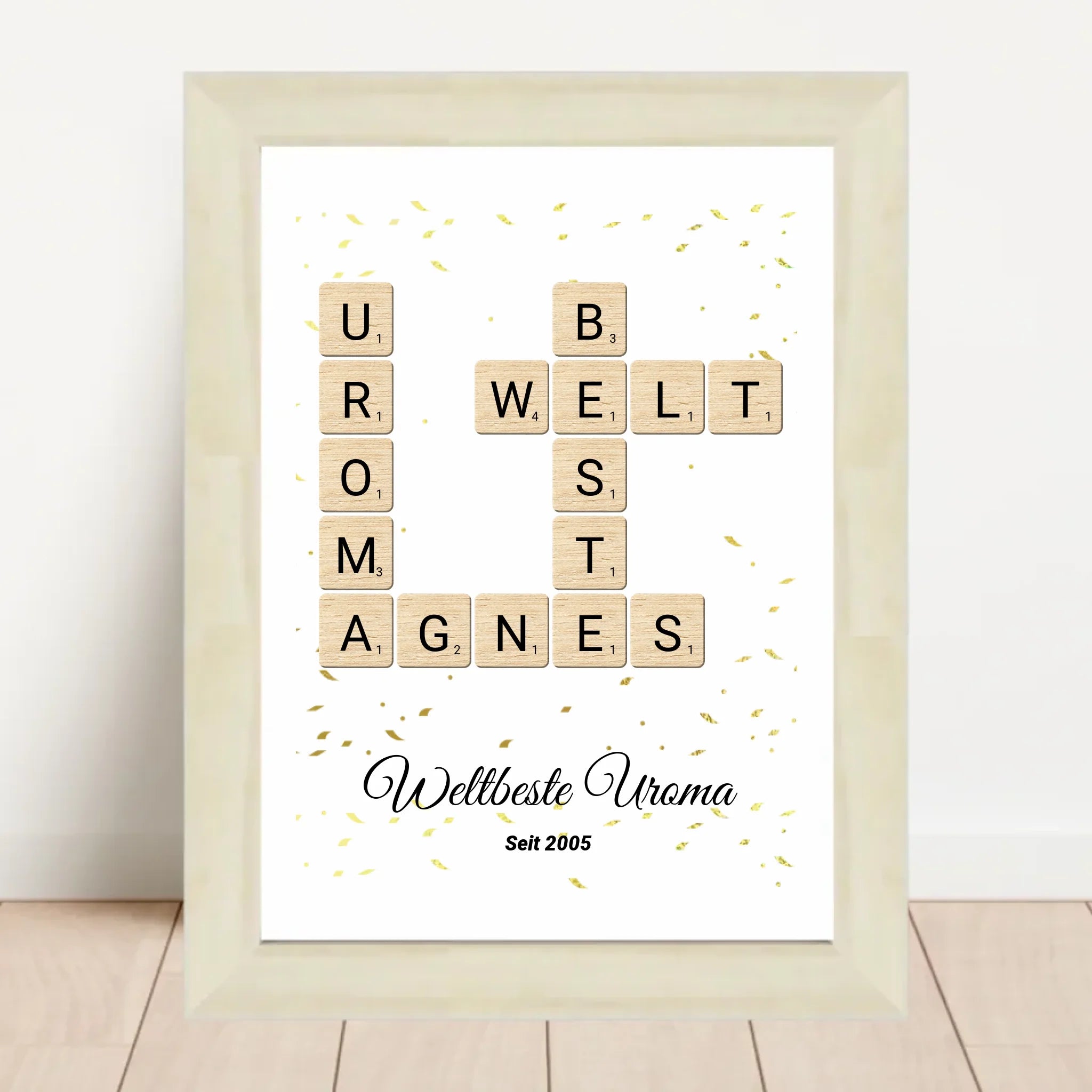 Uroma Weihnachten Geschenk Scrabble Wort Poster personalisierbar - Cantty